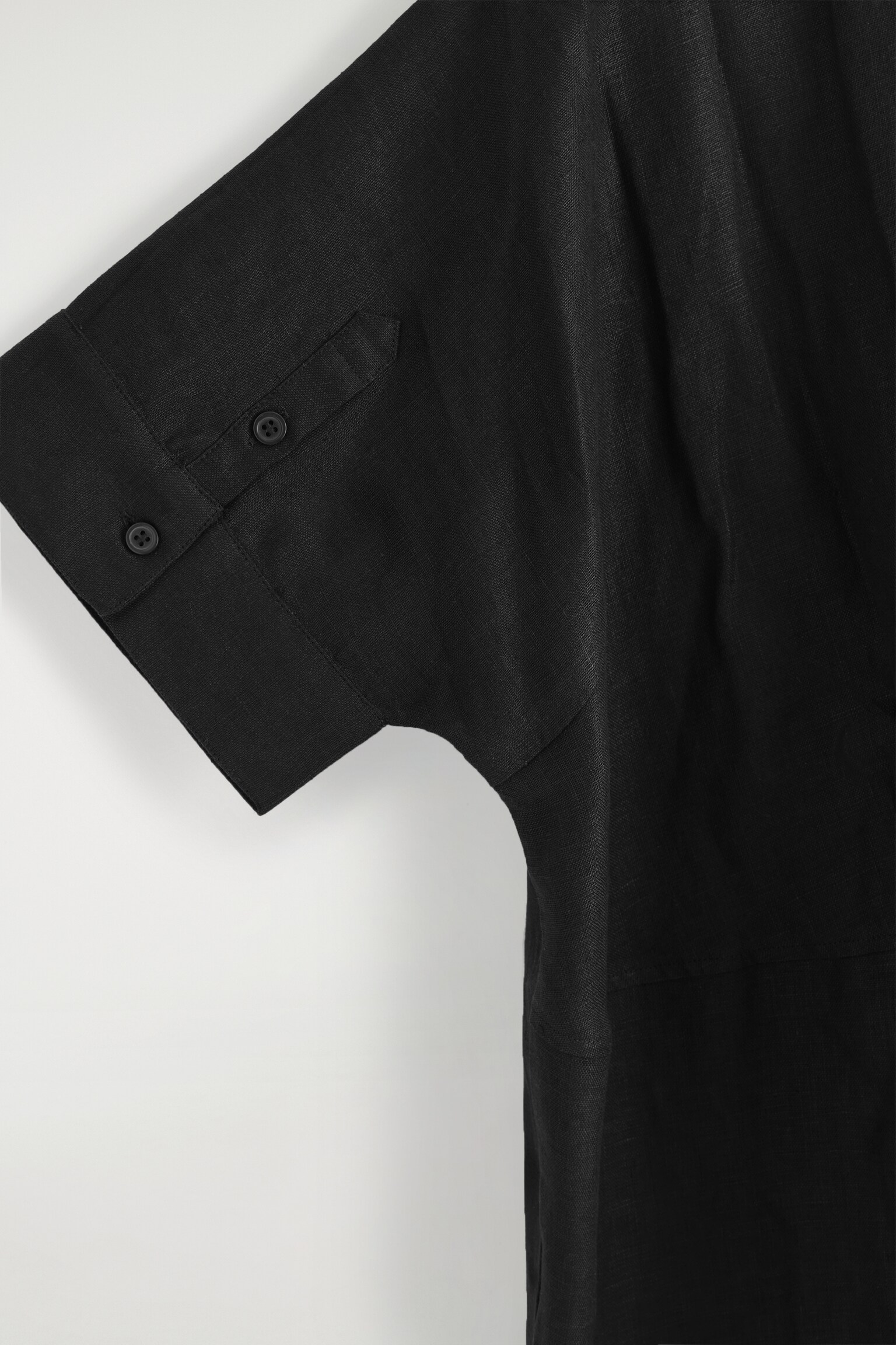 ROBE-CHEMISE MIDI EN LIN - NOIR - 6