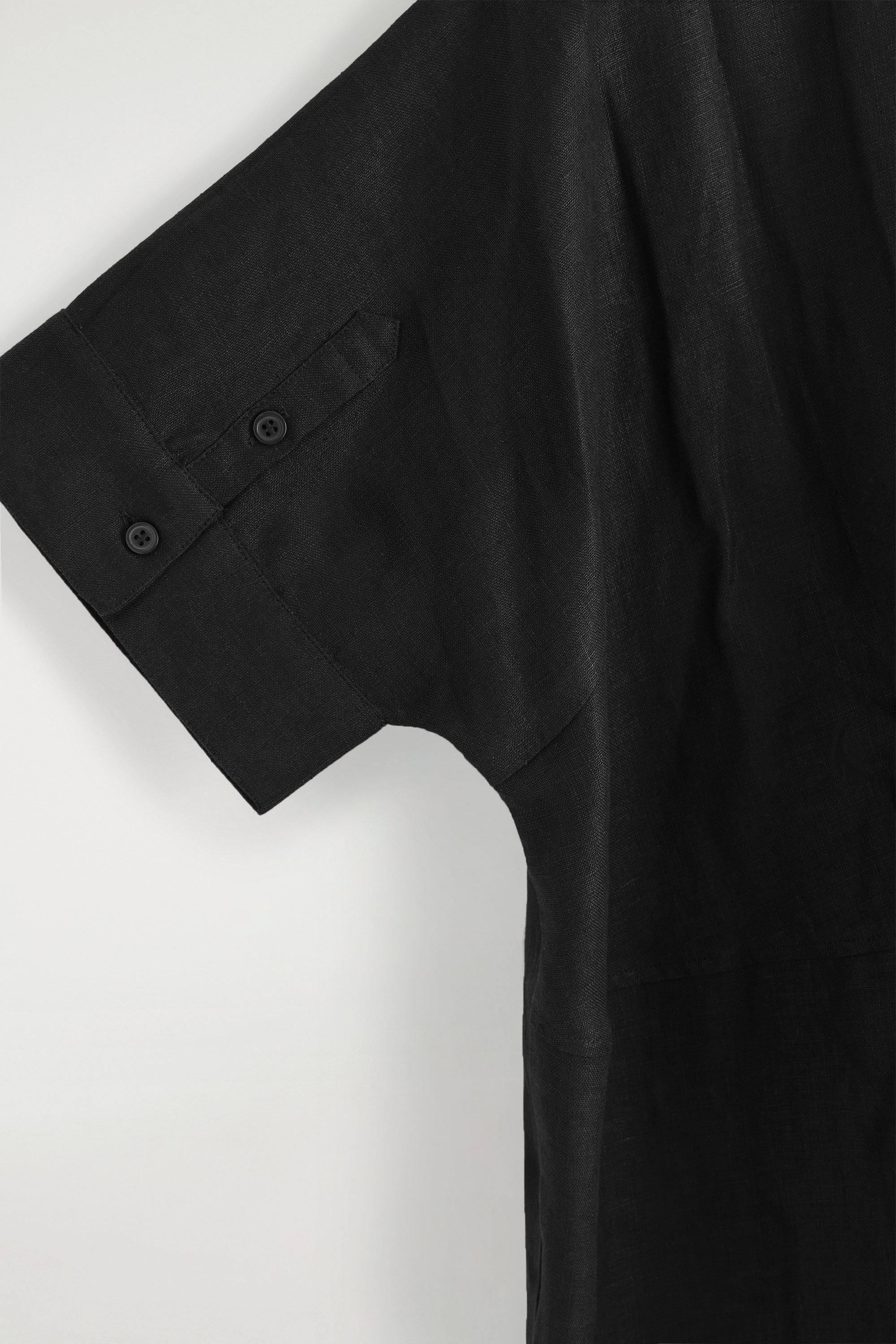 LINEN MIDI SHIRT DRESS - BLACK | COS US