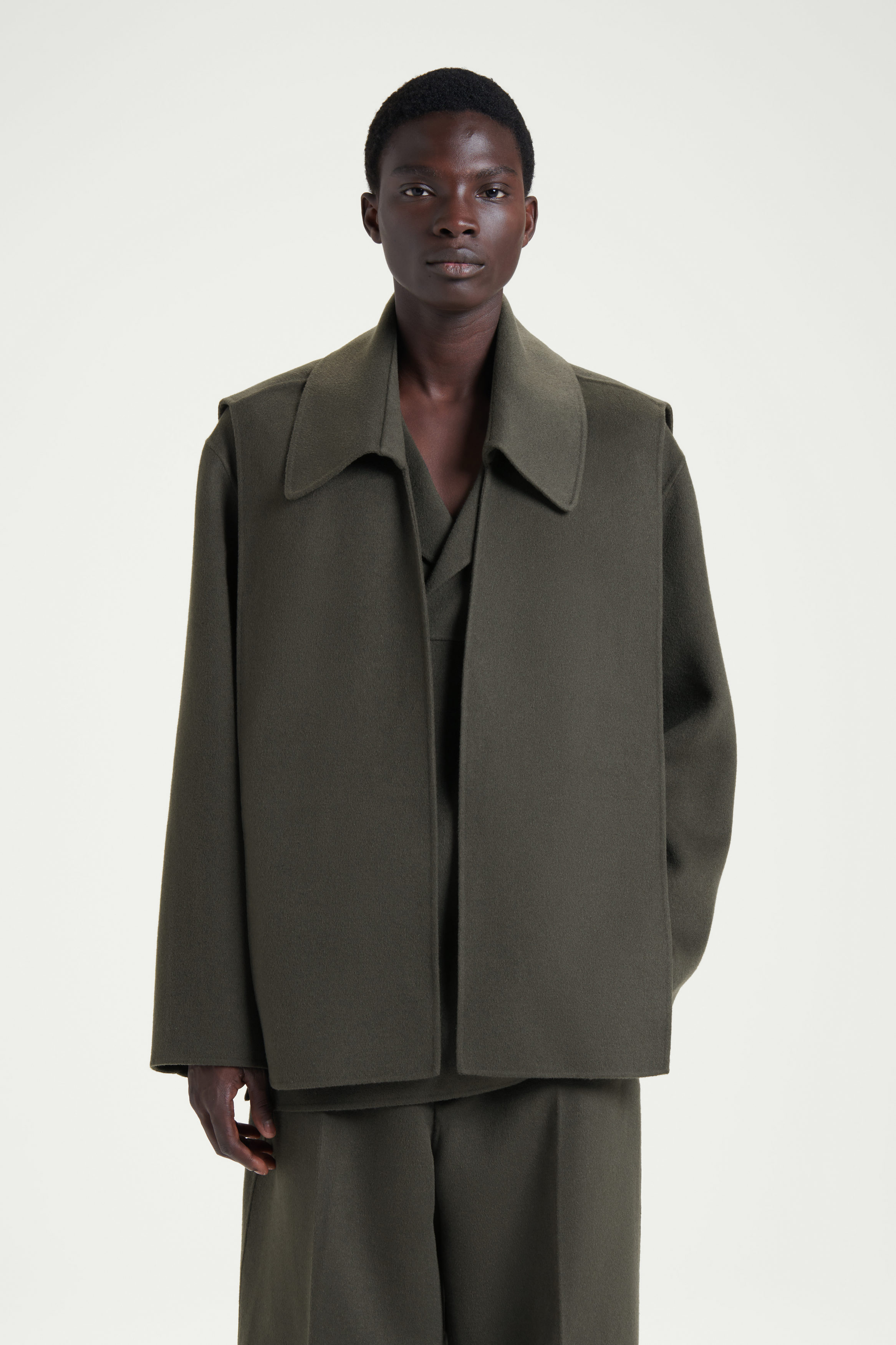 THE DOUBLE-BREASTED PEA COAT - MOSS | COS