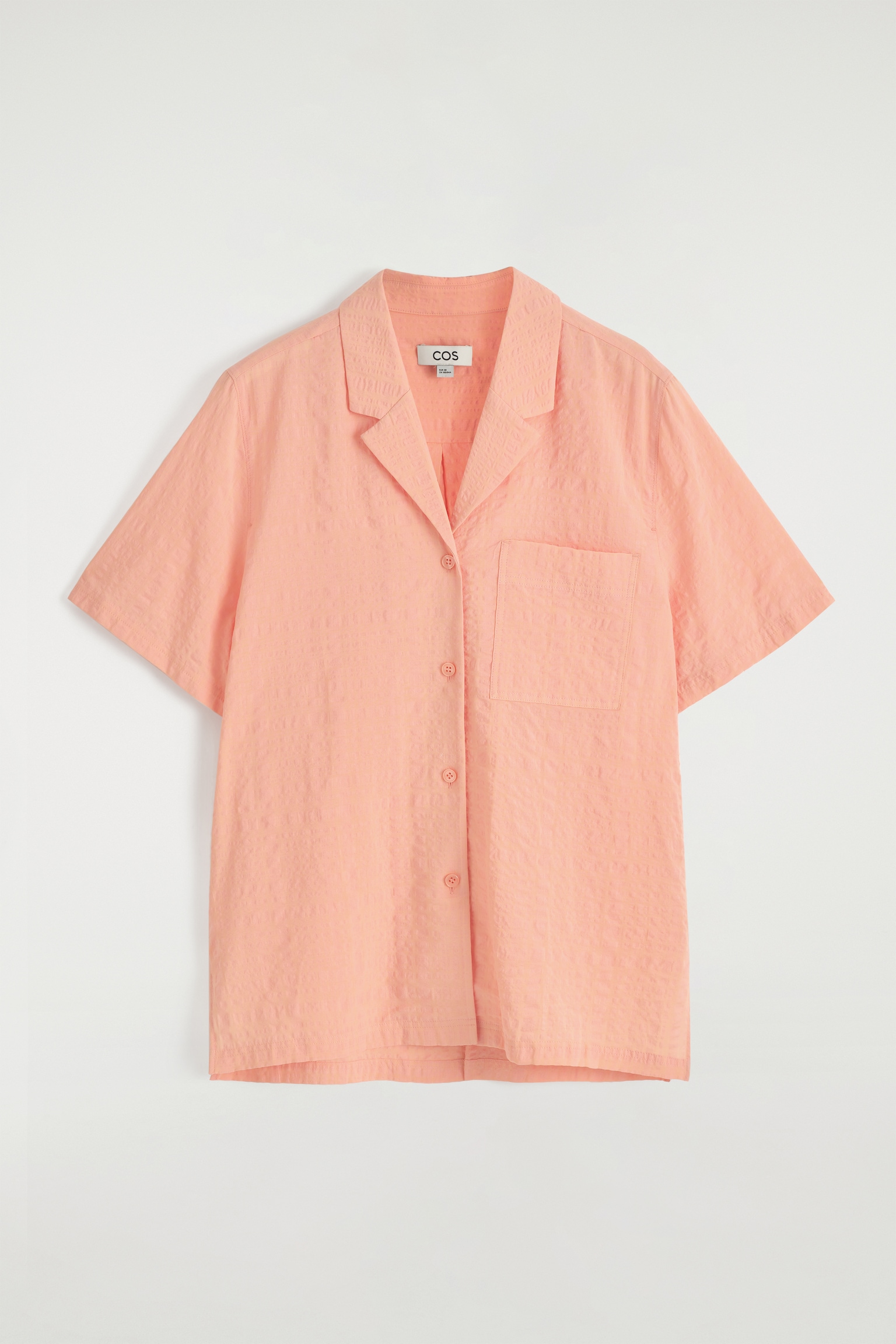 TEXTURED RESORT SHIRT - APRICOT