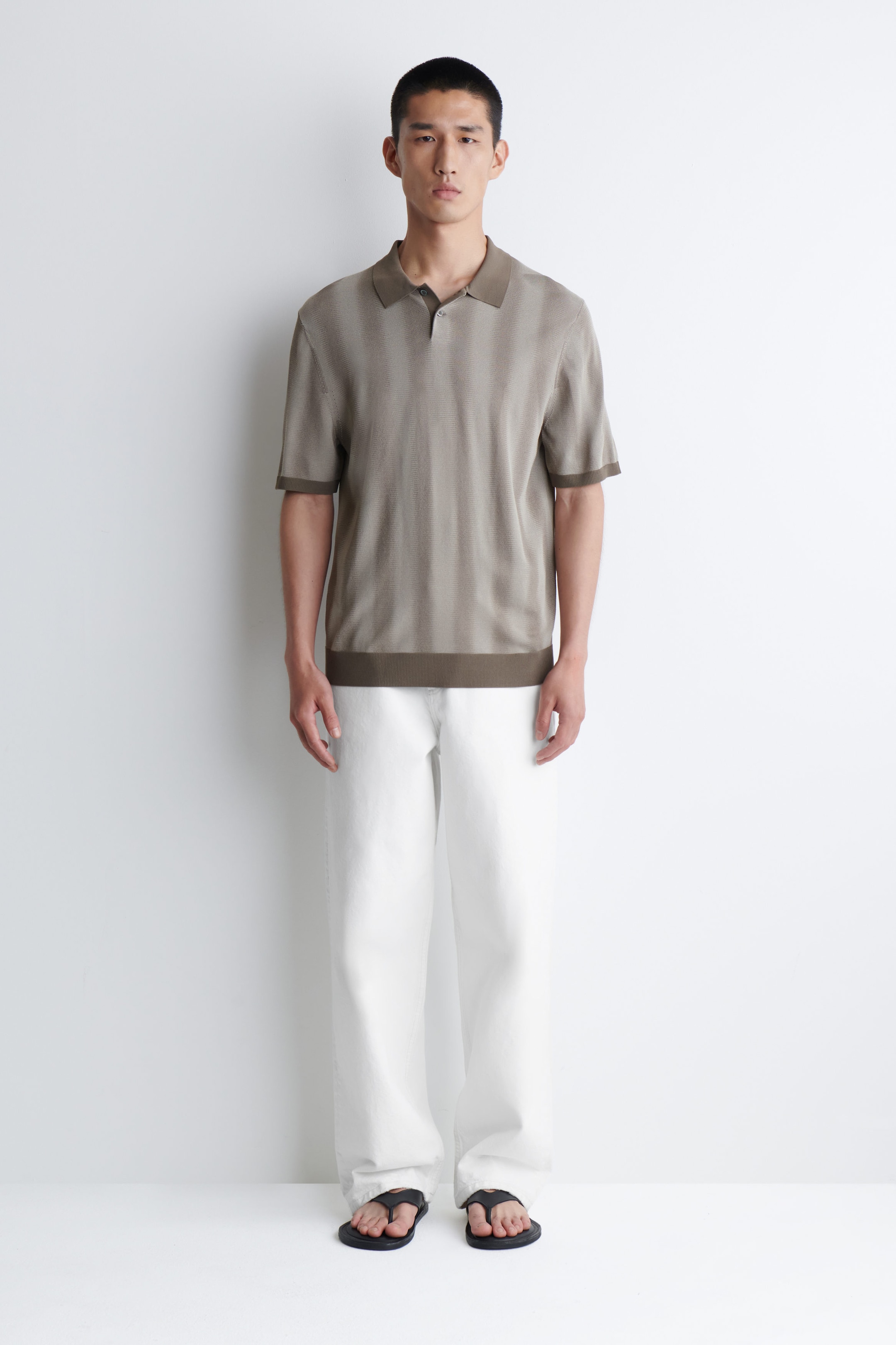 DIFFUSEDSTRIPE KNITTED POLO SHIRT