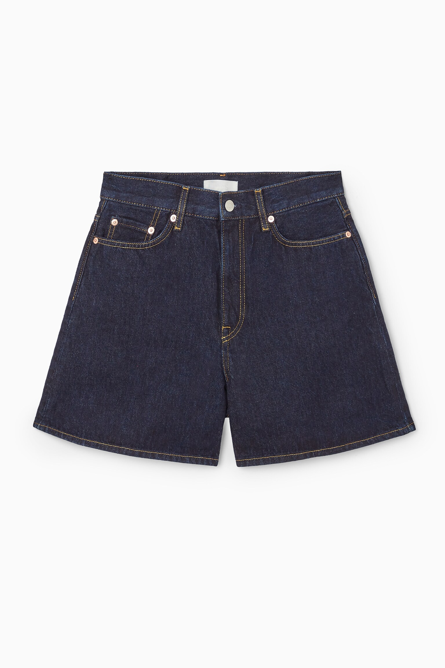 SHORT TAILLE HAUTE EN DENIM - INDIGO/BLEU DÉLAVÉ - 6