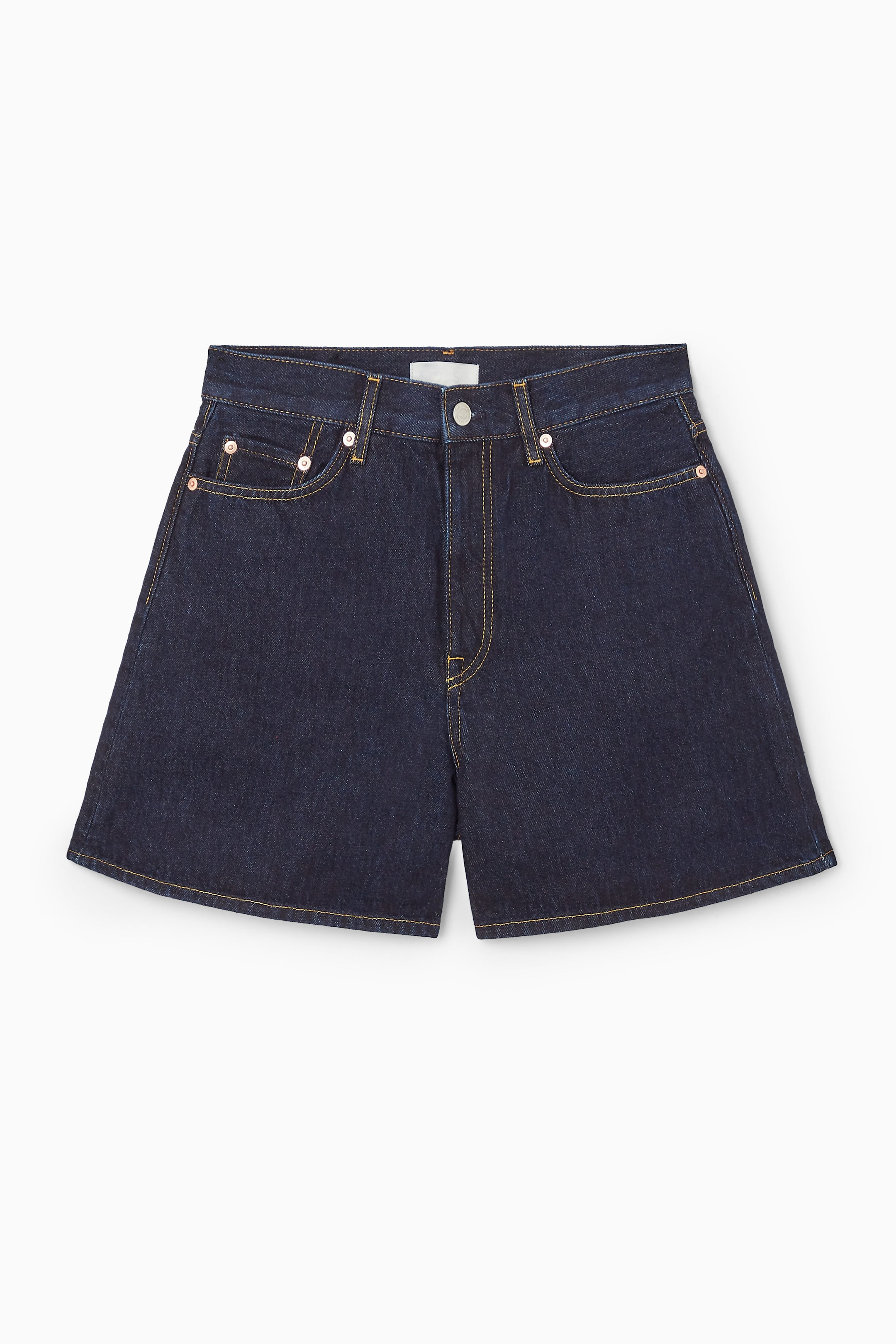HIGH-RISE DENIM SHORTS