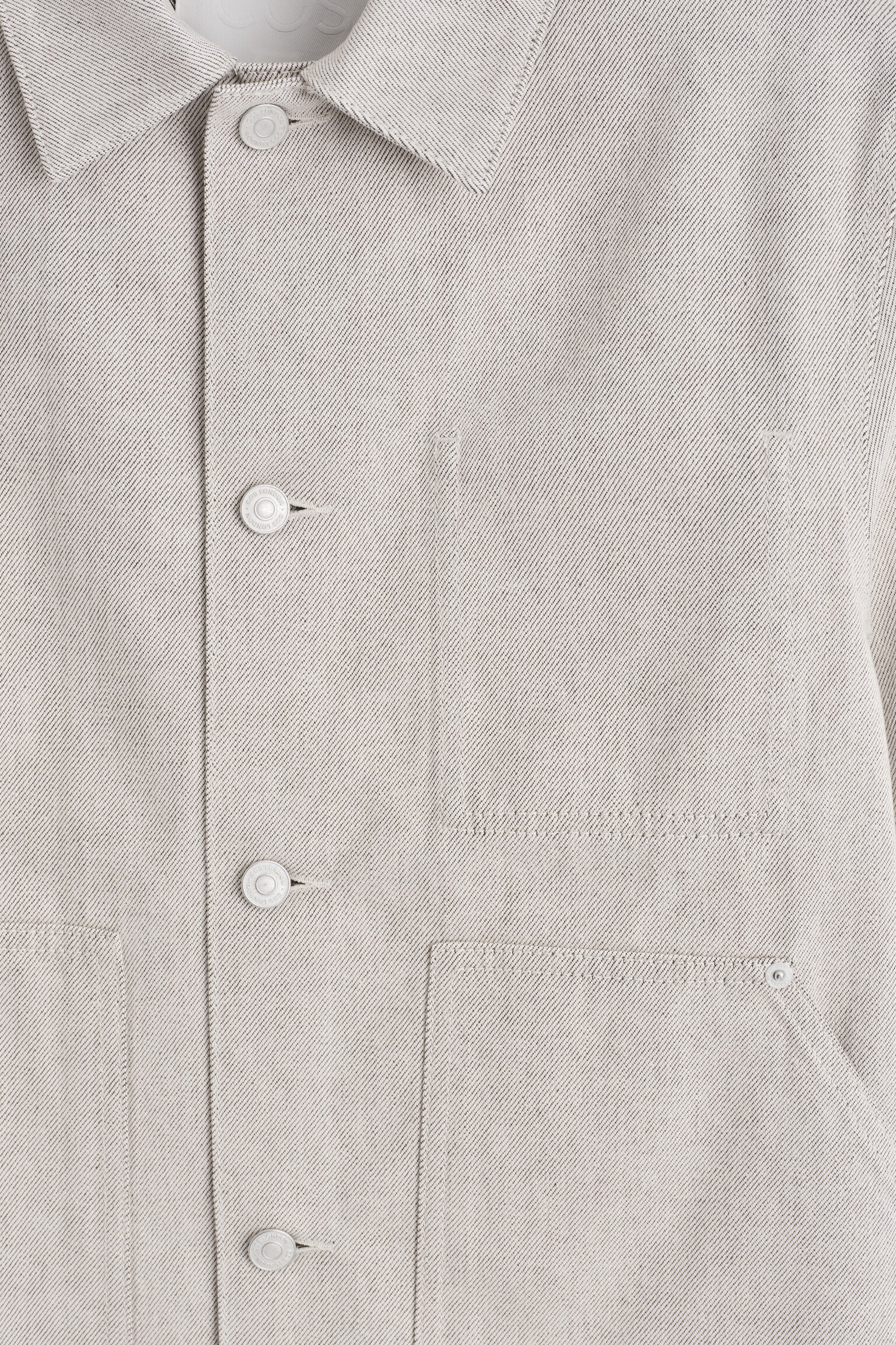 CHAQUETA DE DENIM LAVADO - BEIGE/AZUL OSCURO - 7