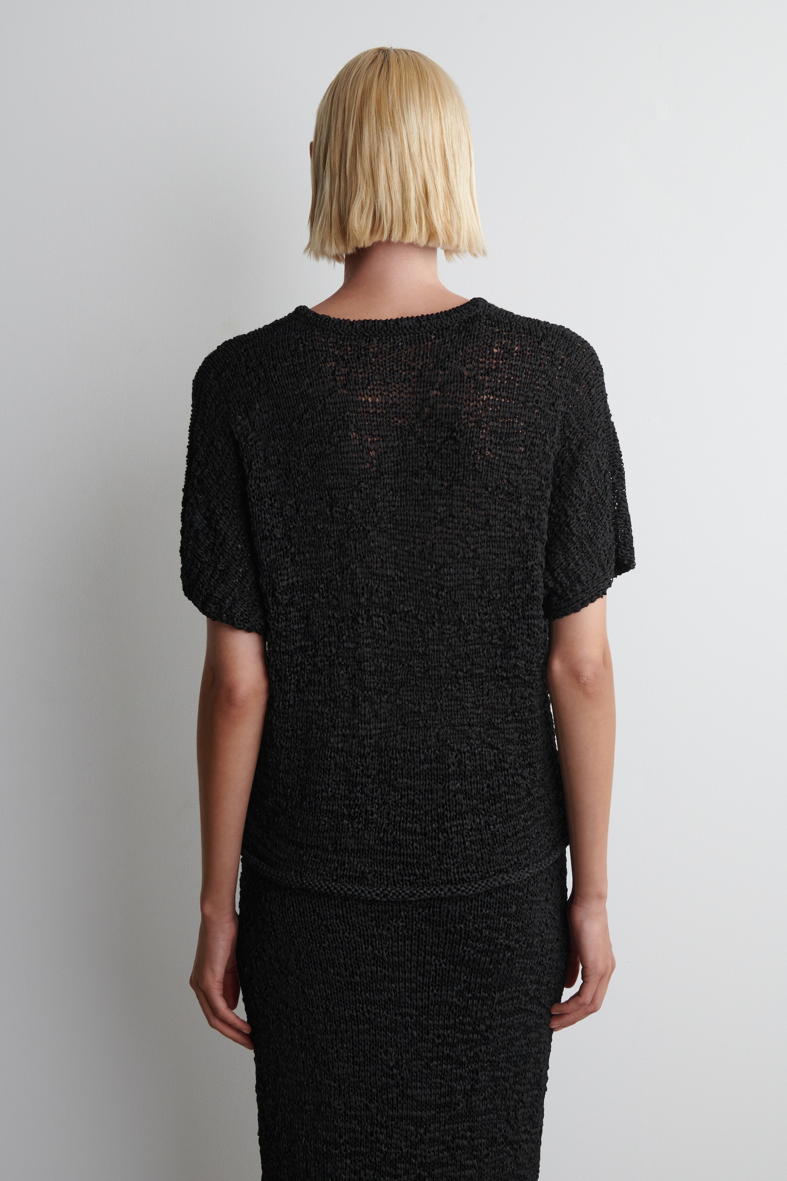 BLUSA DE PUNTO ABIERTO TEXTURIZADO - NEGRO - 8