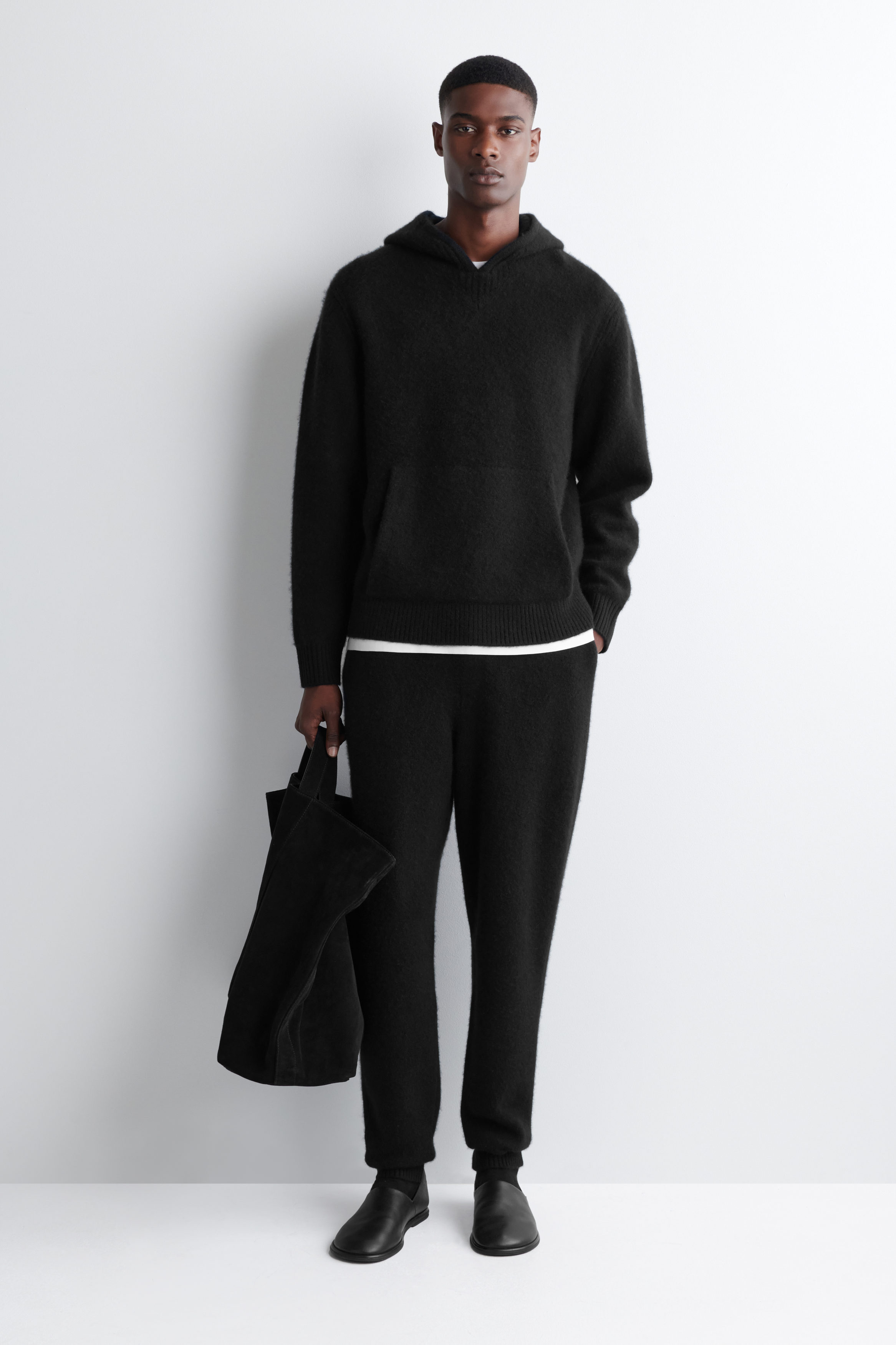 BOILED-CASHMERE HOODIE - BLACK | COS
