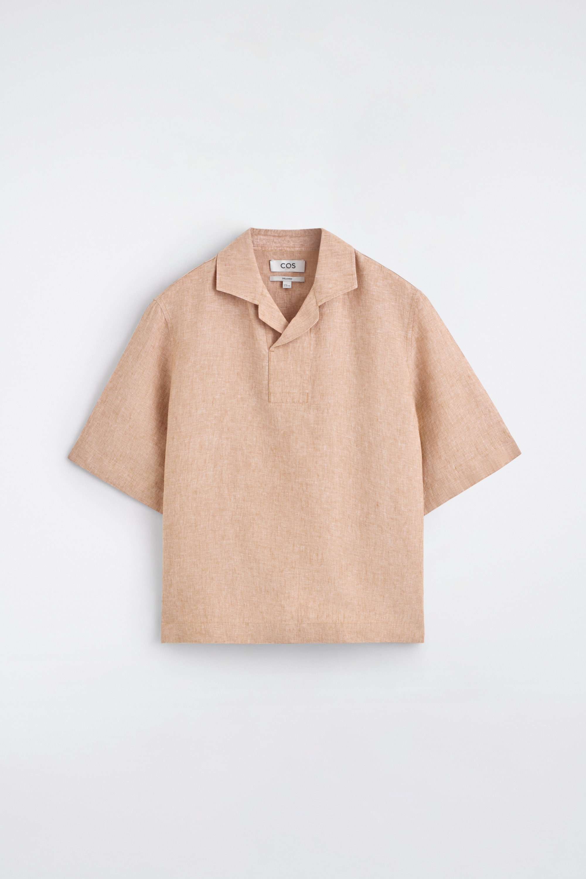 OVERSHIRT I LINNE - ORANGE / MELERAD/BEIGE