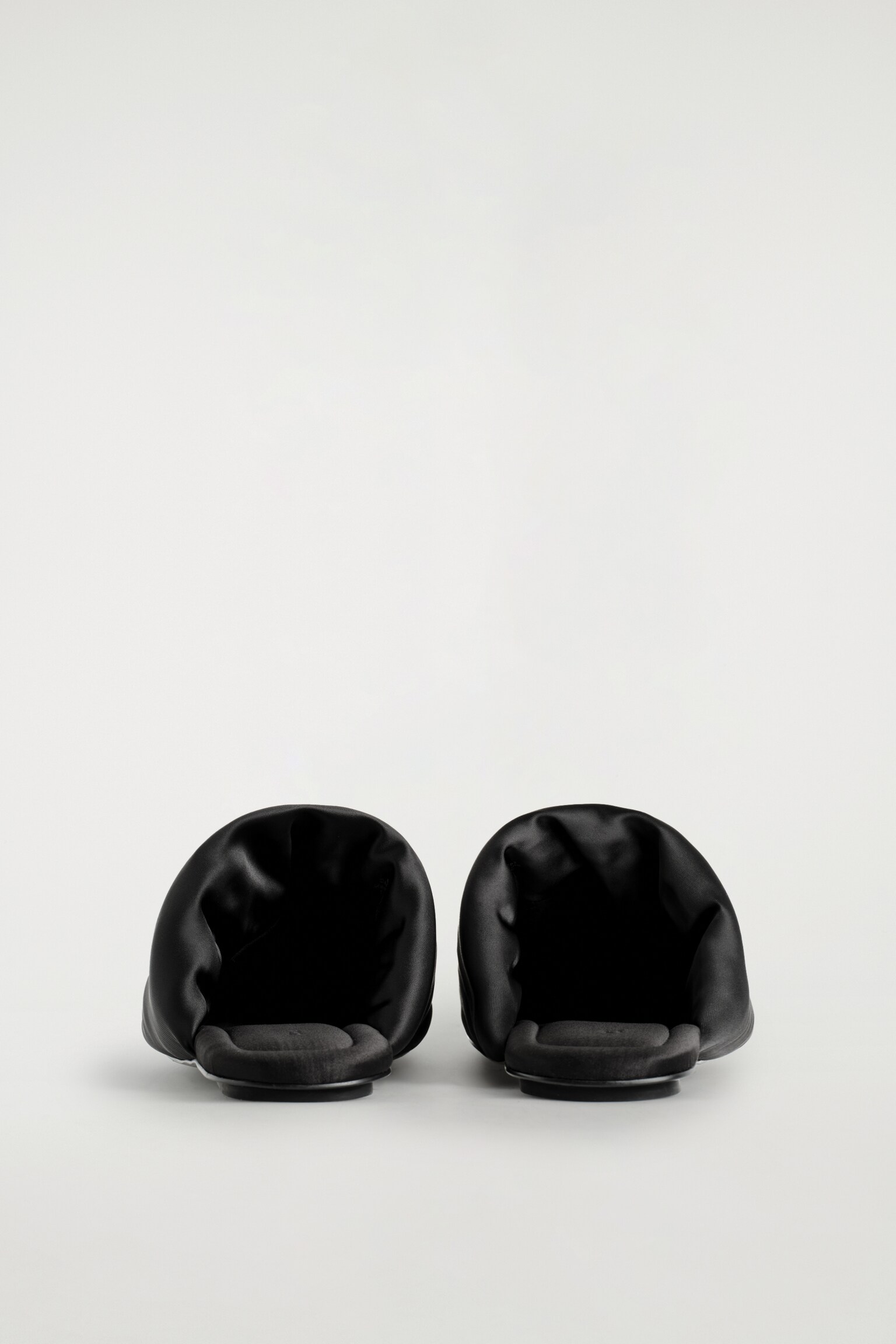 PADDED SATIN MULES - BLACK - 6