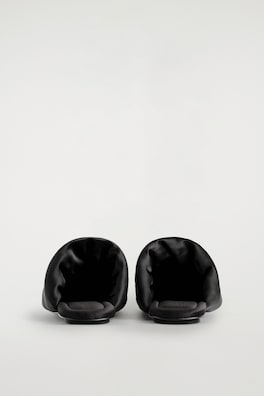 PADDED SATIN MULES — BLACK 1