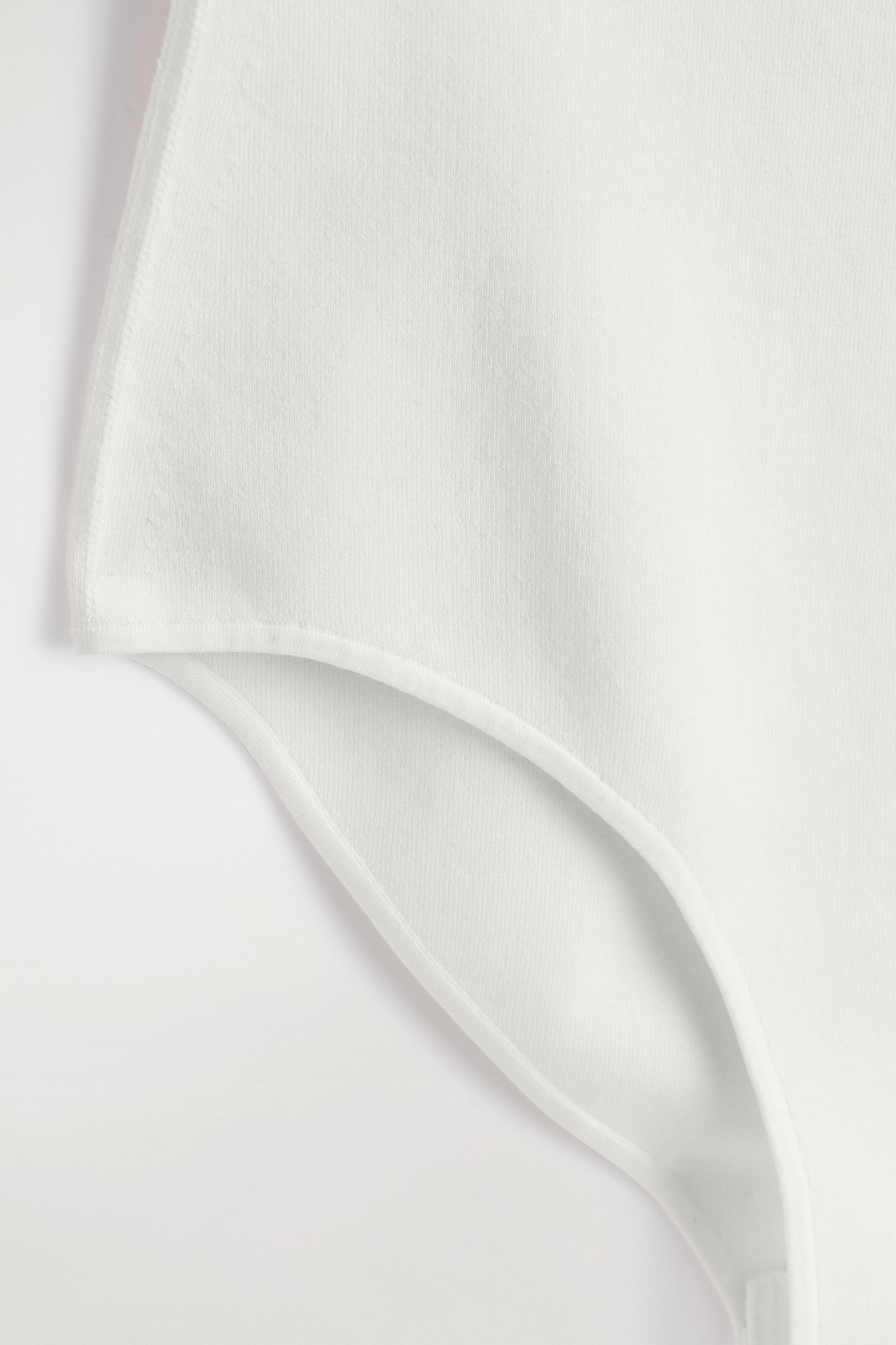 STRAPLESS RIBBED SILK BODYSUIT — CHALK