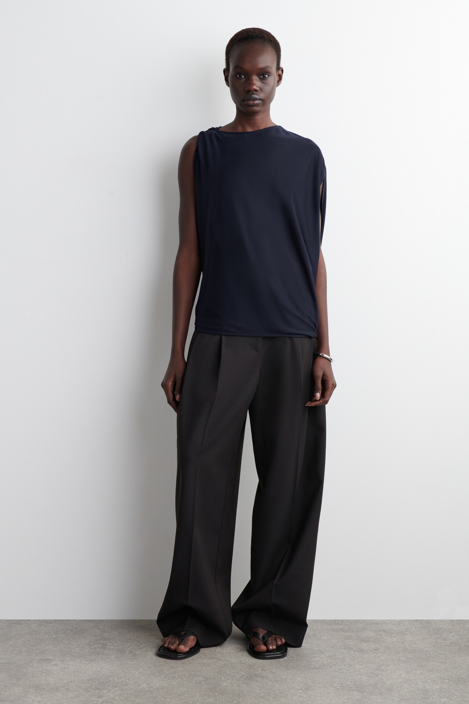 DRAPIERTES OBERTEIL AUS JERSEY - NAVYBLAU - 6