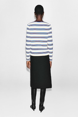 CLEAN CUT LONG-SLEEVED T-SHIRT — WHITE / BLUE / STRIPED 6