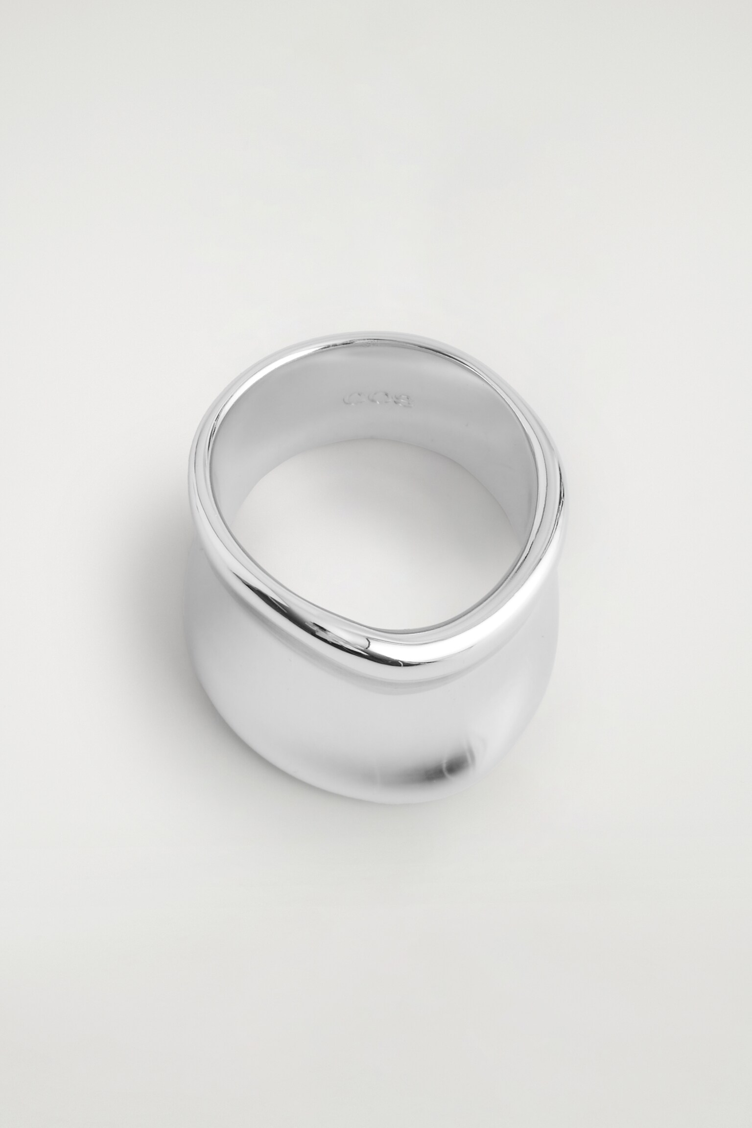 ELONGATED SCULPTED RING - SILVER/GOLD - 3