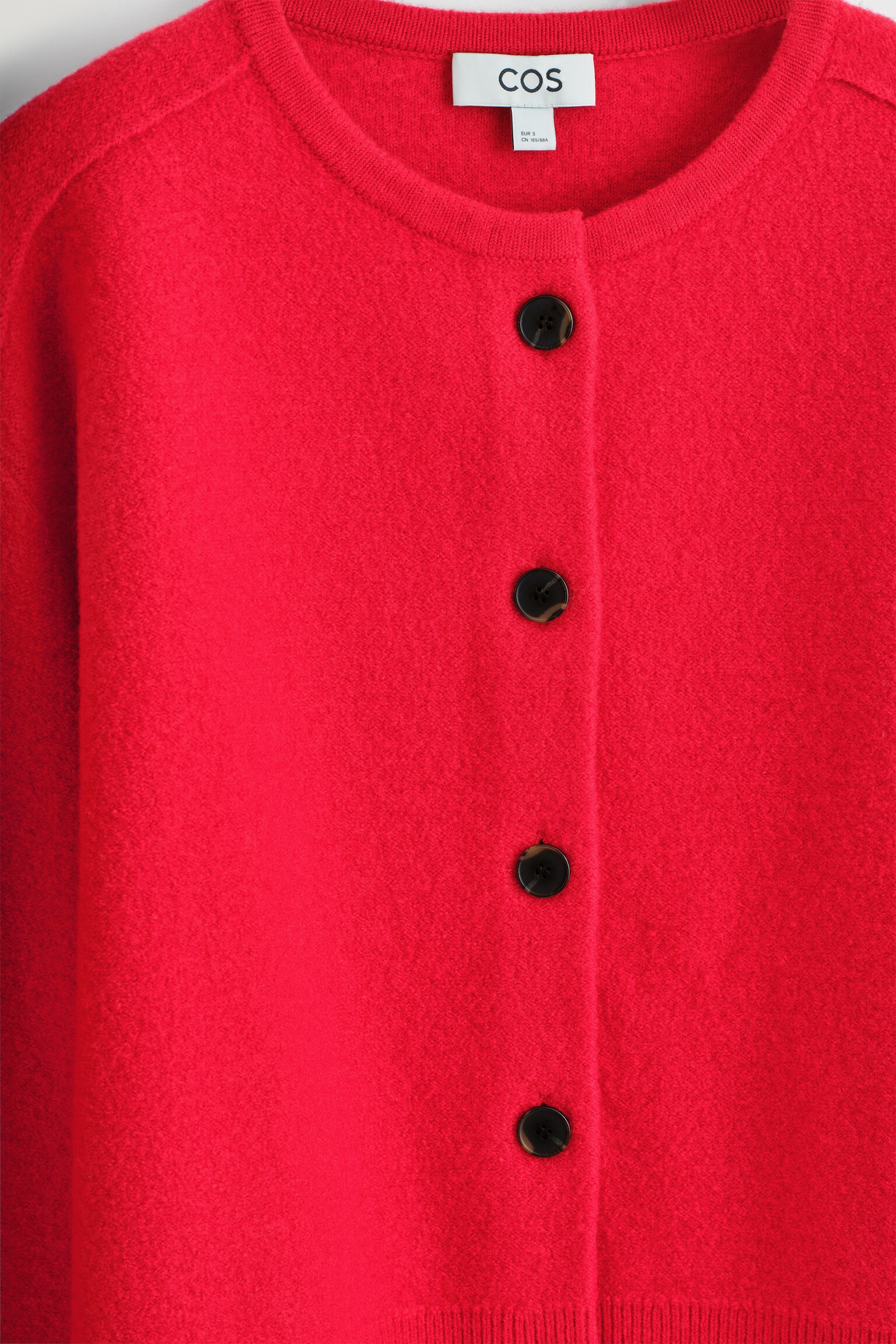 BOILED-WOOL CARDIGAN - RED/BLACK - 3