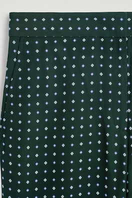GEOMETRIC-PRINT CROPPED FLARED PANTS — GREEN / PRINTED 6