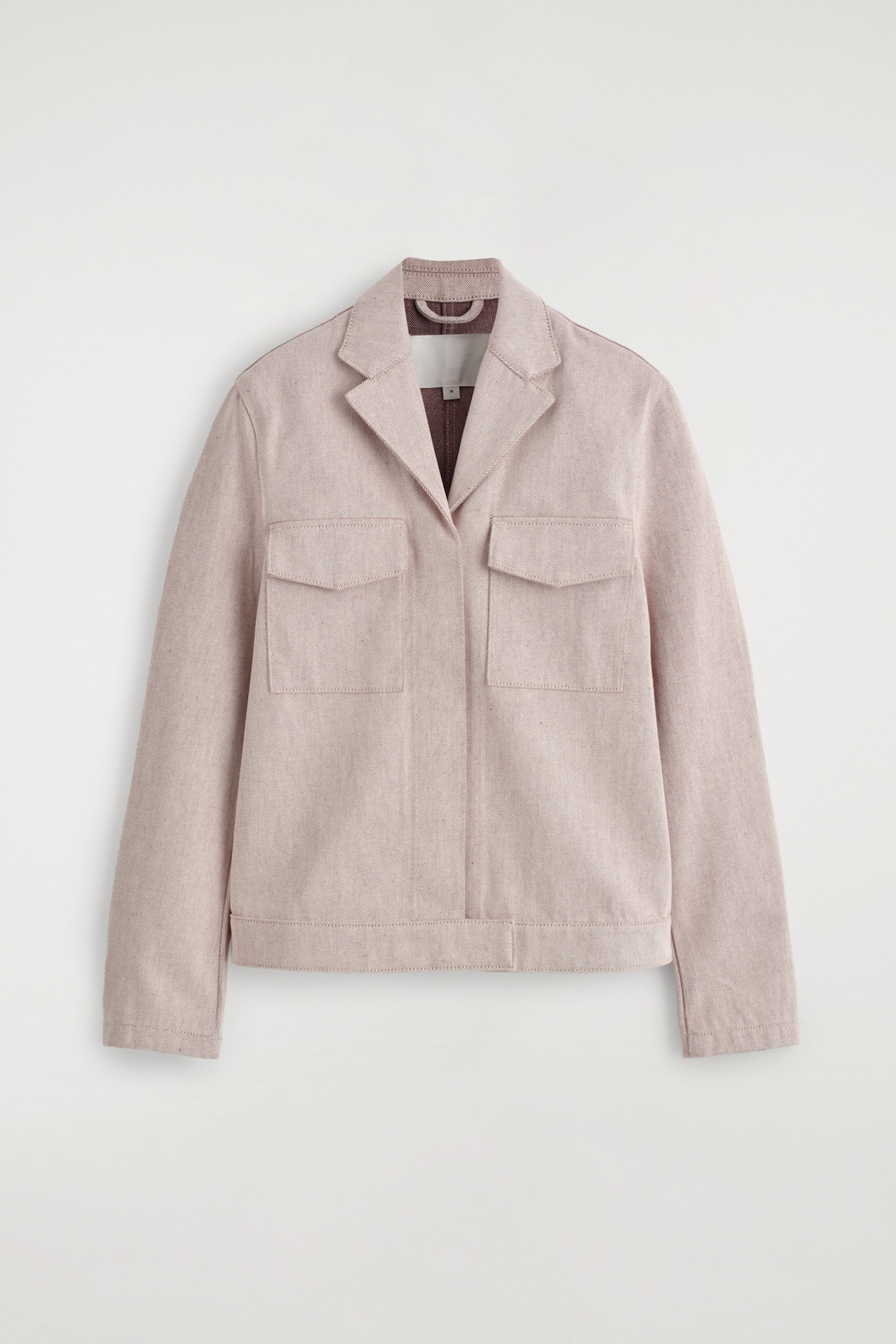 DENIM UTILITY JACKET — LIGHT PINK