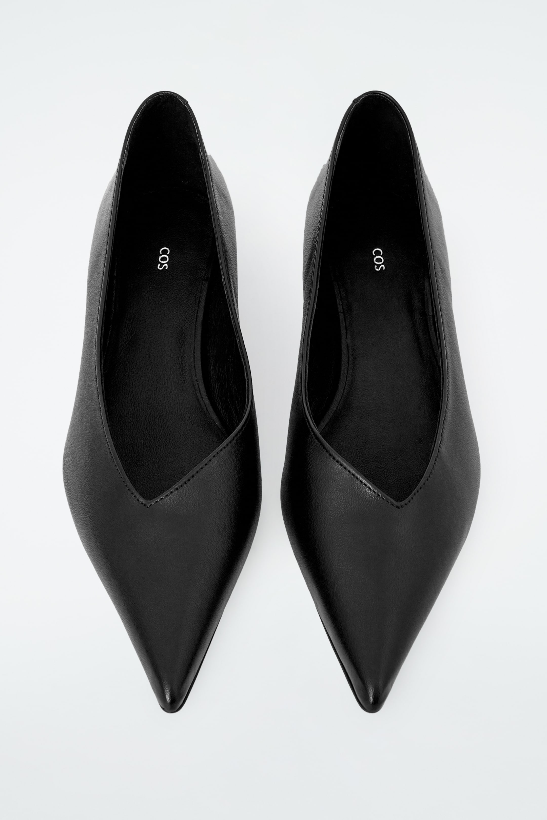 View larger image: POINTED LEATHER KITTEN-HEEL PUMPS - BLACK - Ladies | H&M GB 3