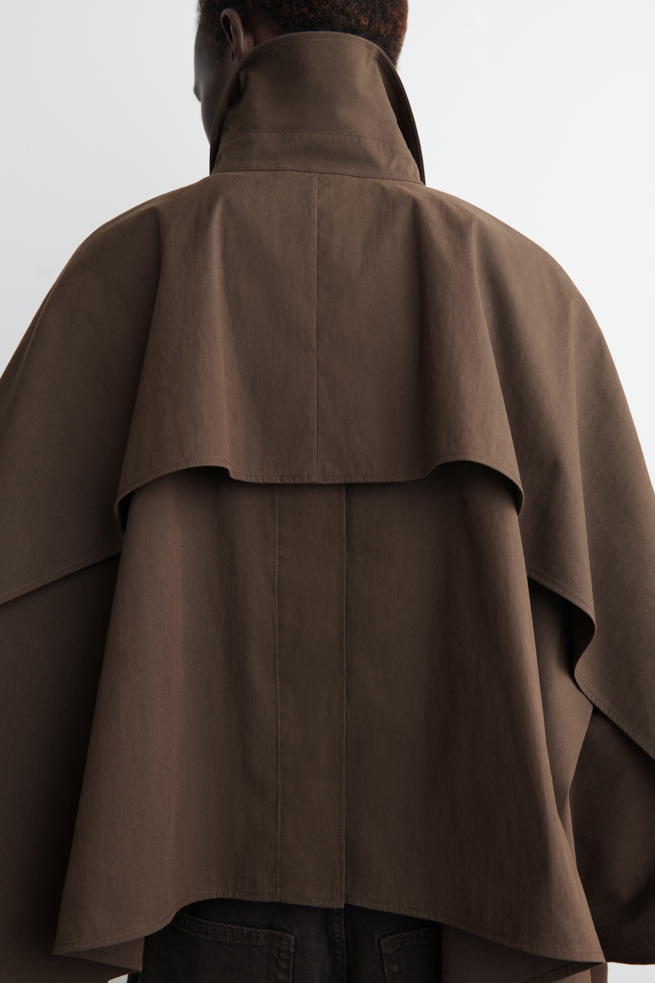 View larger image: CROPPED TRENCH COAT CAPE - DARK BROWN - Ladies | H&M GB 5