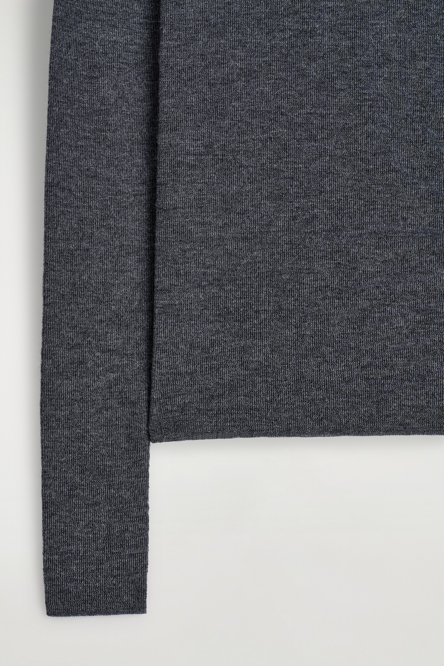 LANGARMSHIRT AUS MERINOWOLLE - ANTHRAZITGRAU MELIERT - 8