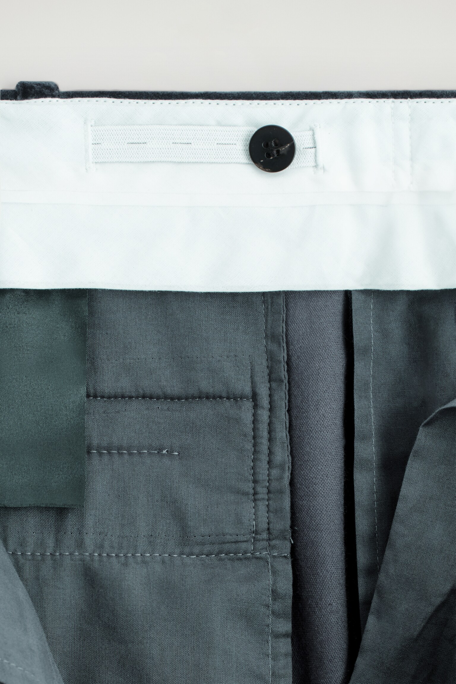 VELVET STRAIGHT-LEG TROUSERS - NAVY - 2