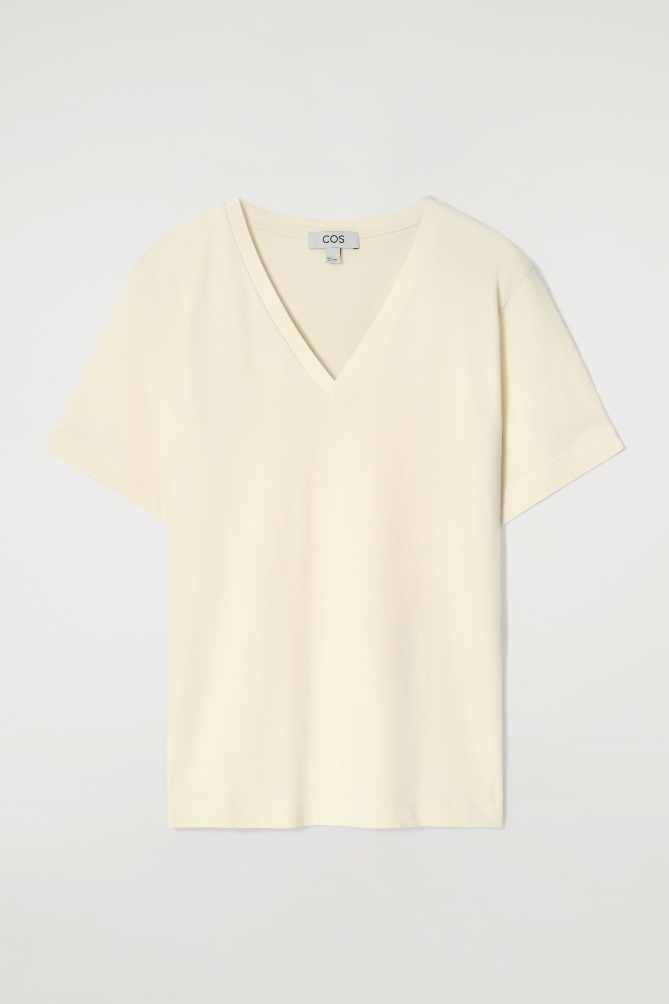 Visualizza immagine più grande: T-SHIRT IN COTONE CON SCOLLO A V - BEIGE CHIARO / NON TINTO - DONNA | H&M IT 4