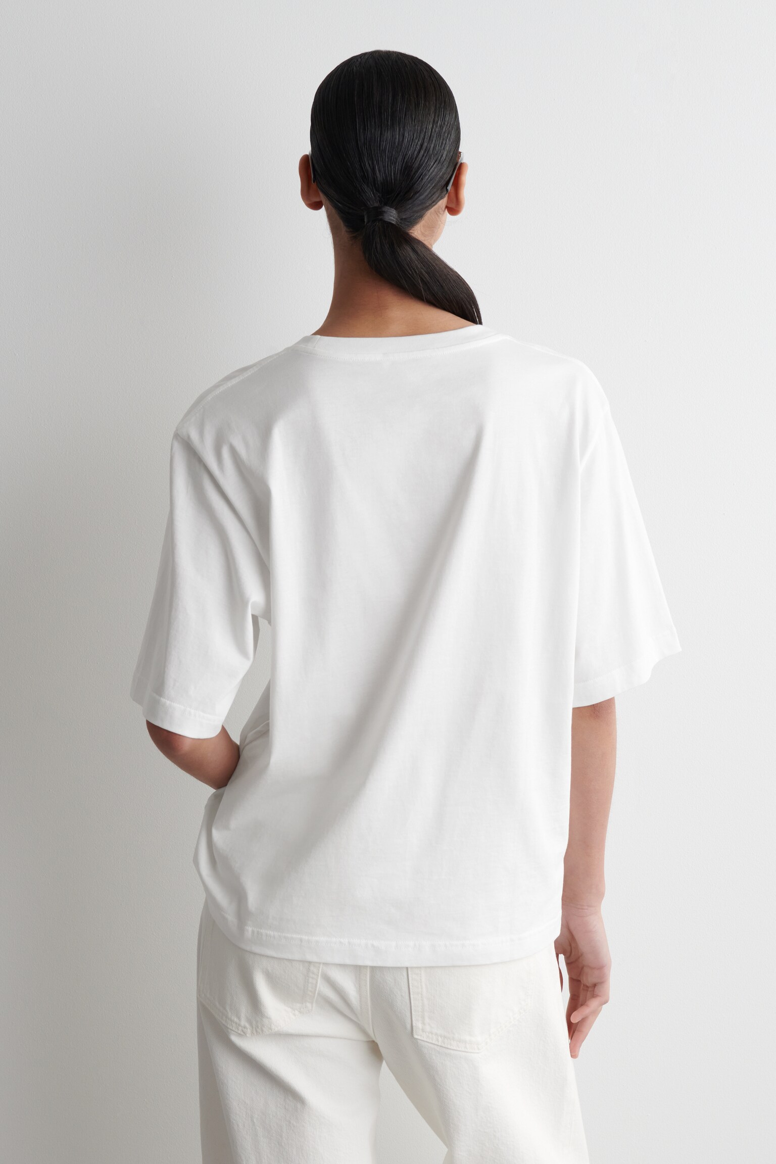RELAXED COTTON T-SHIRT - WHITE/NAVY/BUTTER YELLOW/GREY MÉLANGE - 5