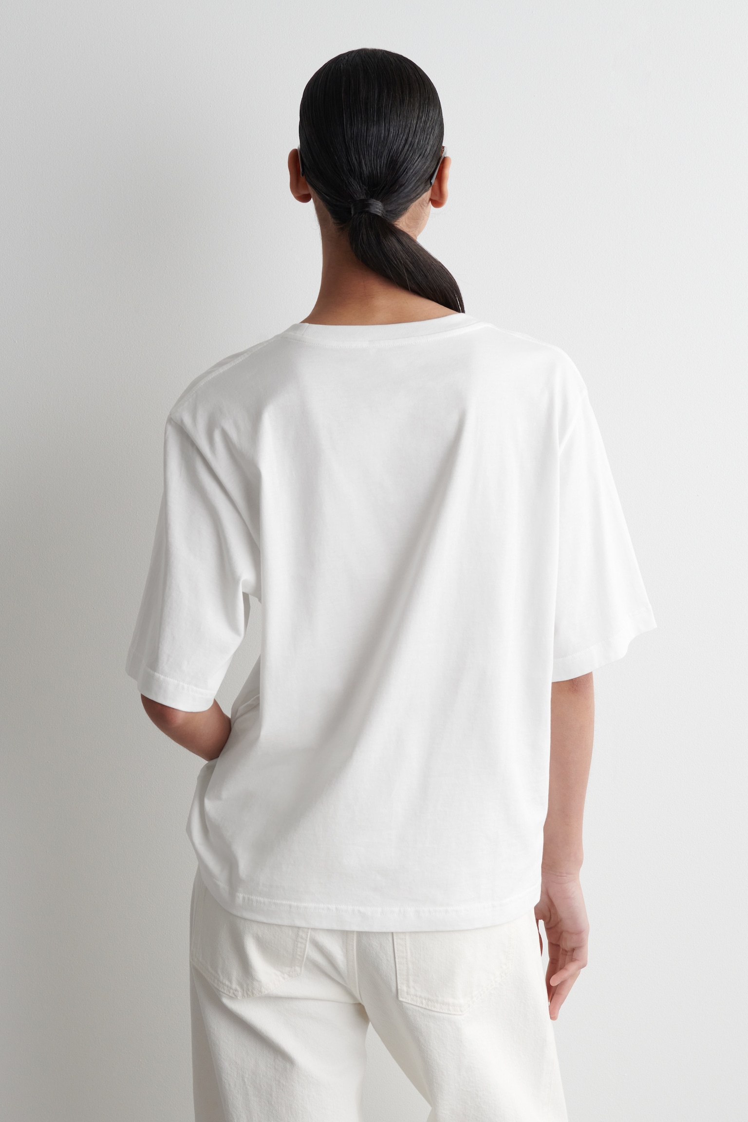 RELAXED COTTON T-SHIRT - WHITE/BUTTER YELLOW/NAVY/GREY MÉLANGE - 3