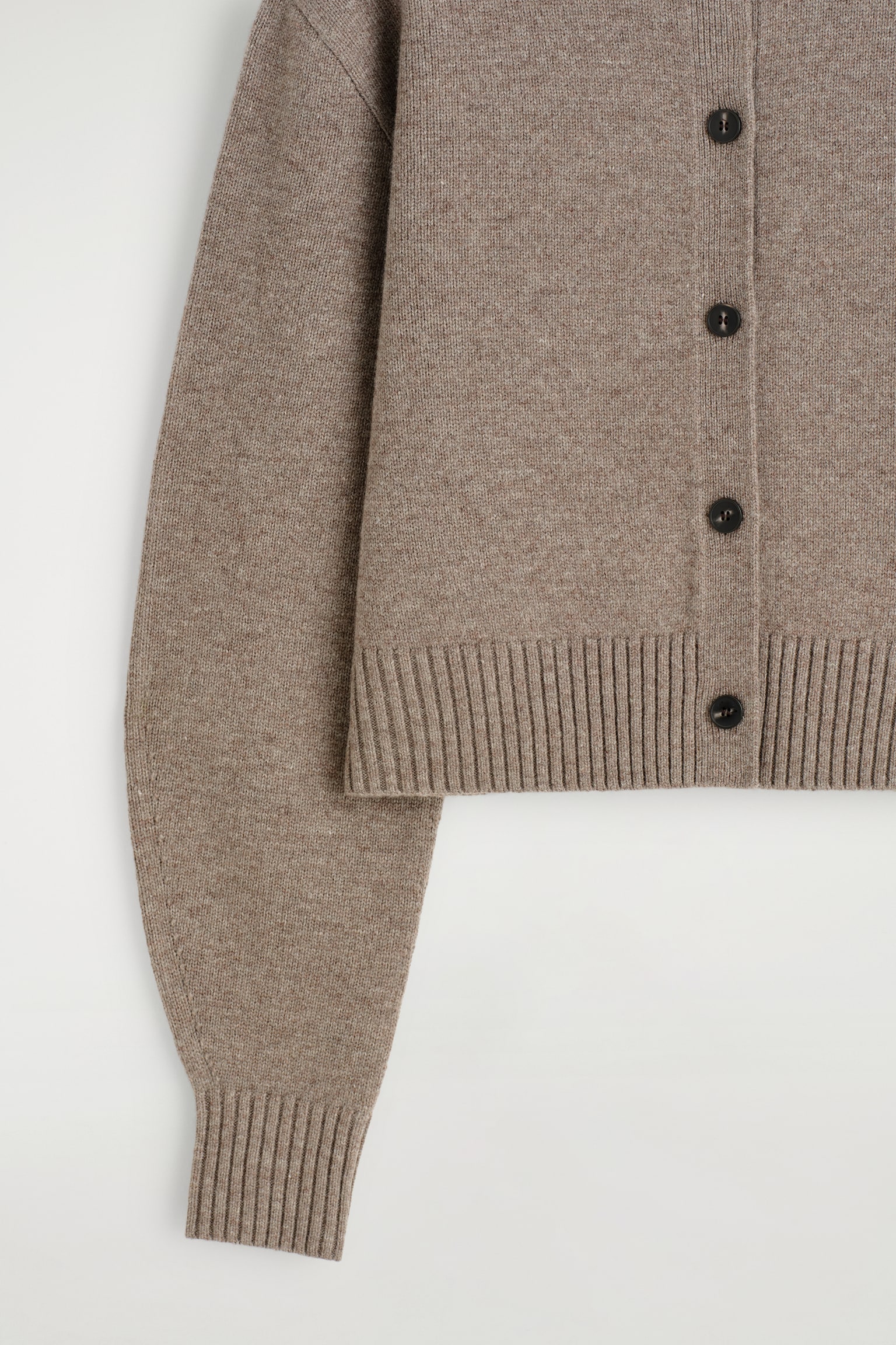 MERINO WOOL CARDIGAN - BEIGE MÉLANGE/BUTTER YELLOW/BLACK - 7