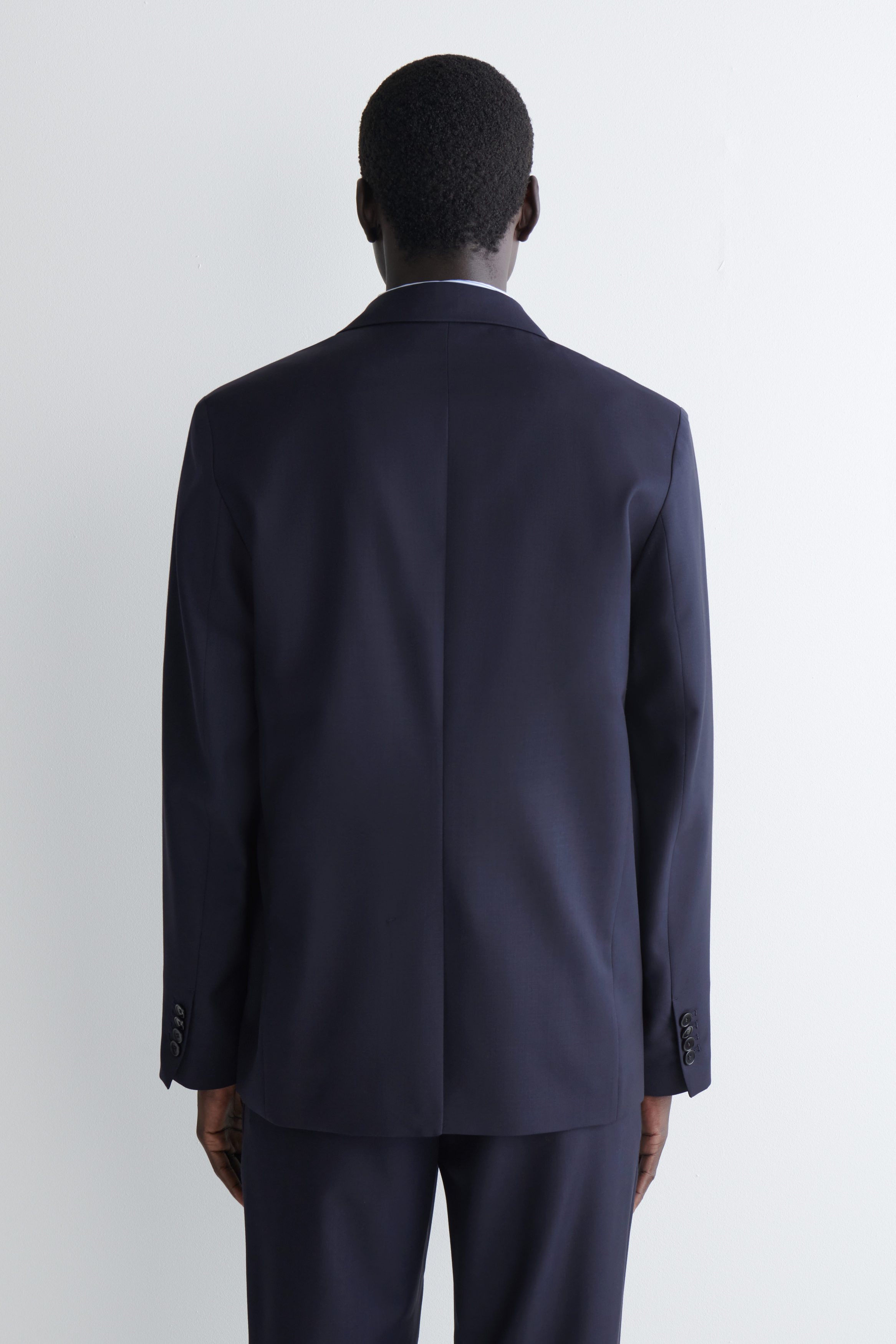 SINGLE-BREASTED WOOL BLAZER - NAVY | COS