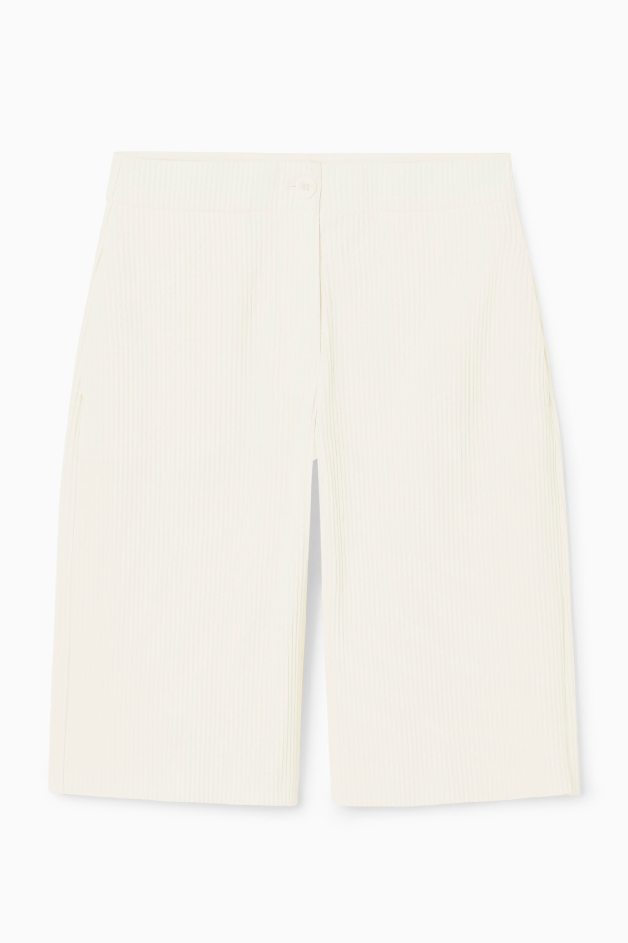 ★NOFFICIALNOFFICE★LACE-TRIMMED PLEATED BERMUDA IVORY★人気 7049bd84c0f995c46129901321906c