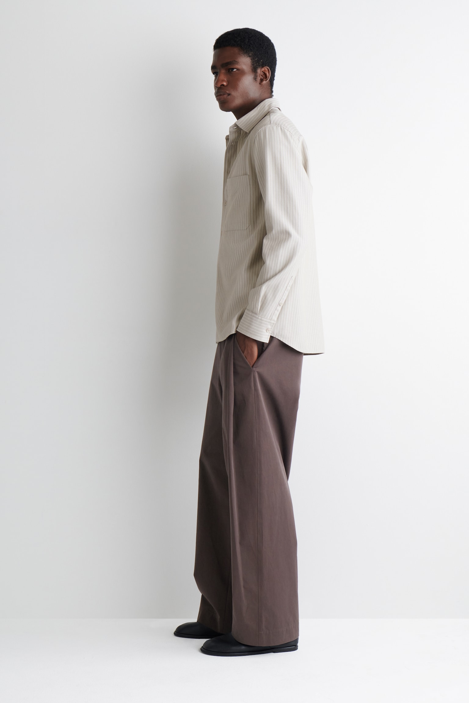 RELAXED TWILL SHIRT - MOLE / STRIPED/NAVY - 3