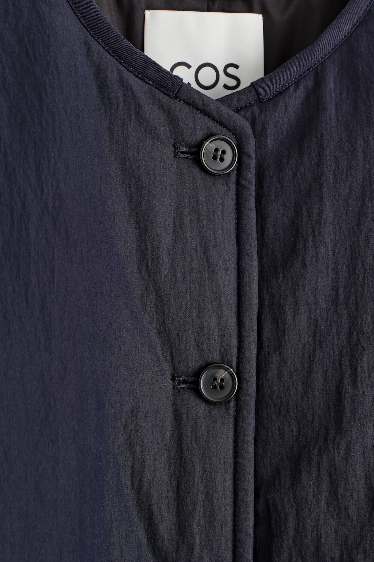 PADDED COTTON LINER JACKET — NAVY