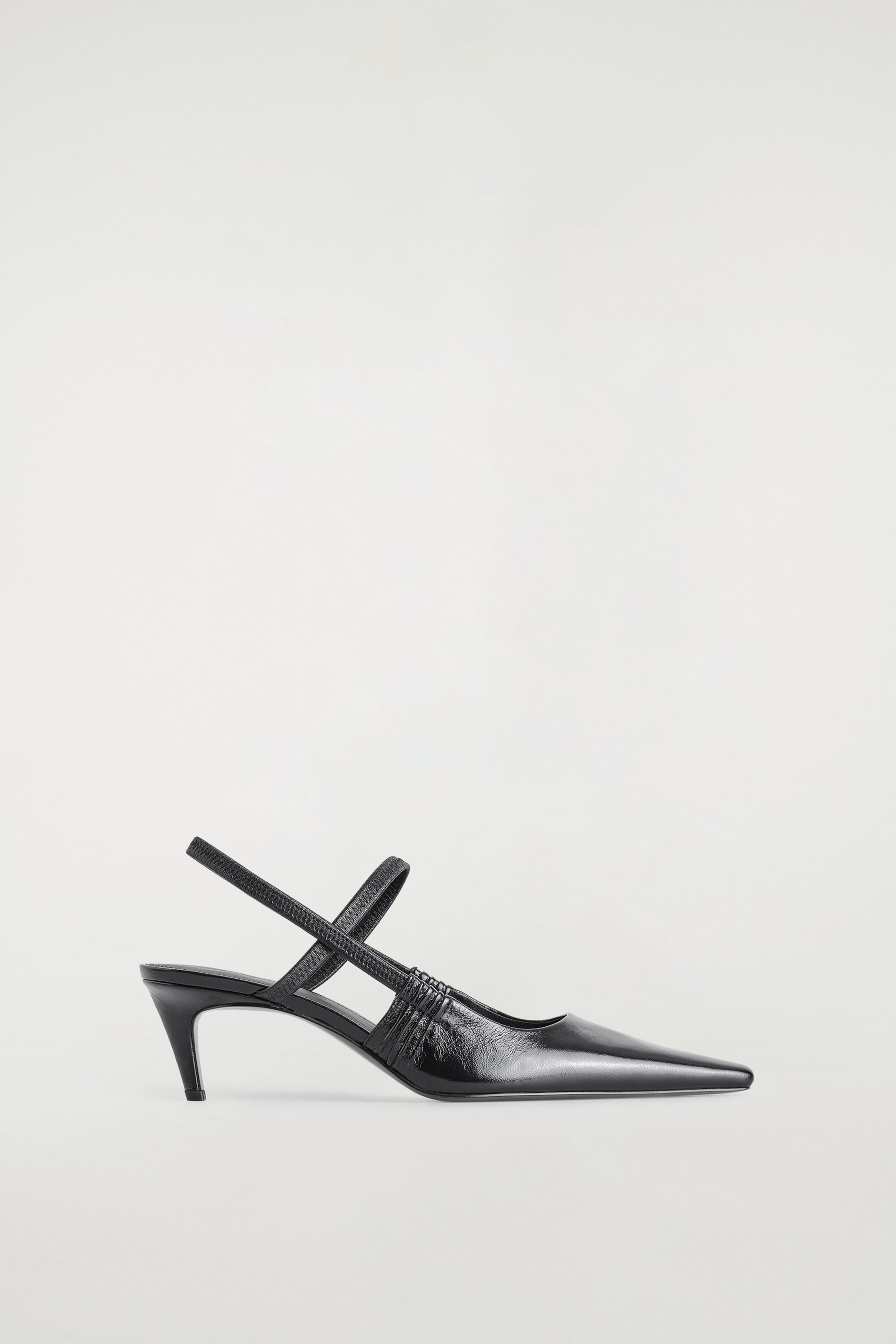 POINTED LEATHER SLINGBACK KITTEN HEELS