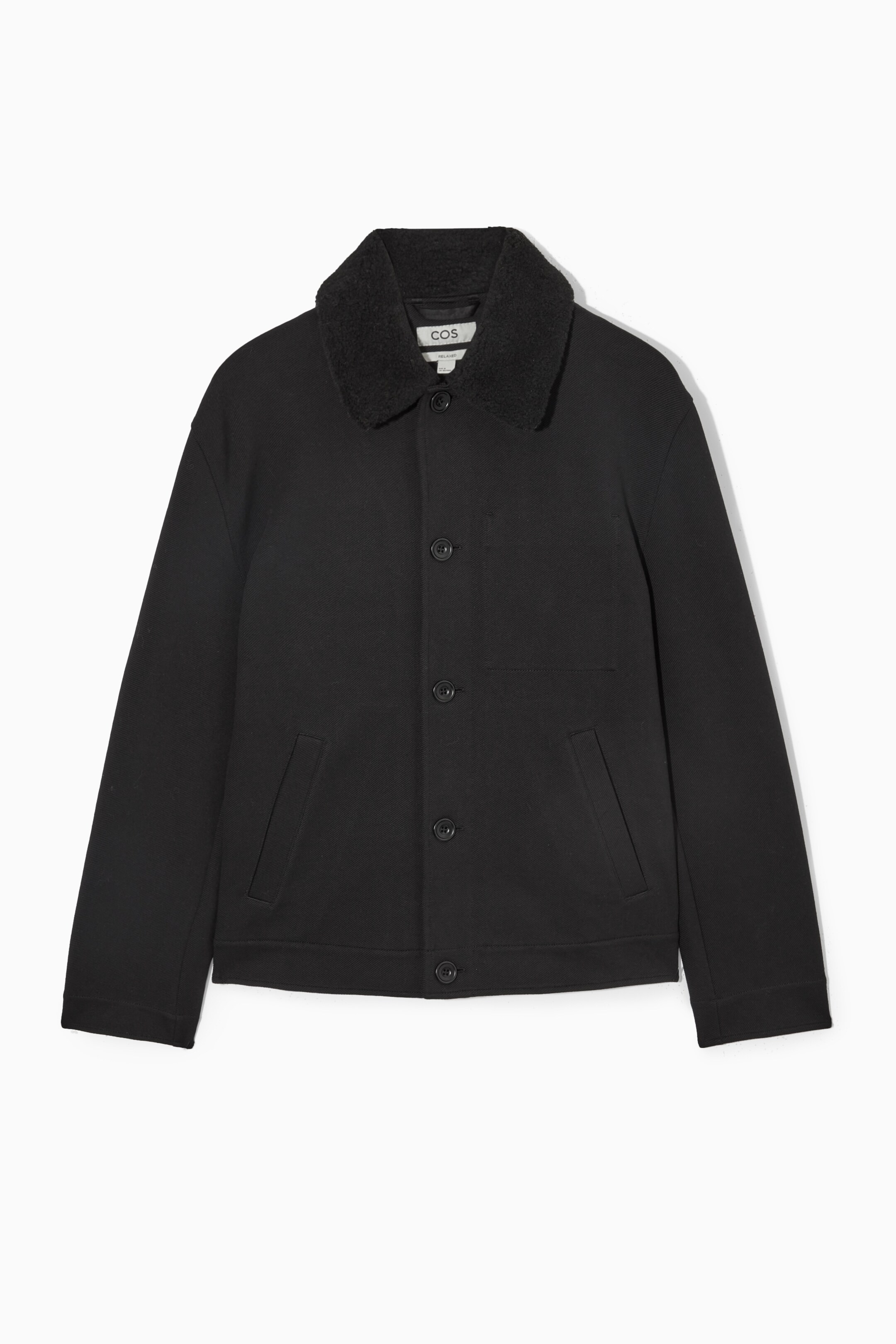 View larger image: DETACHABLE-COLLAR TWILL JACKET - BLACK - Men | H&M GB 1