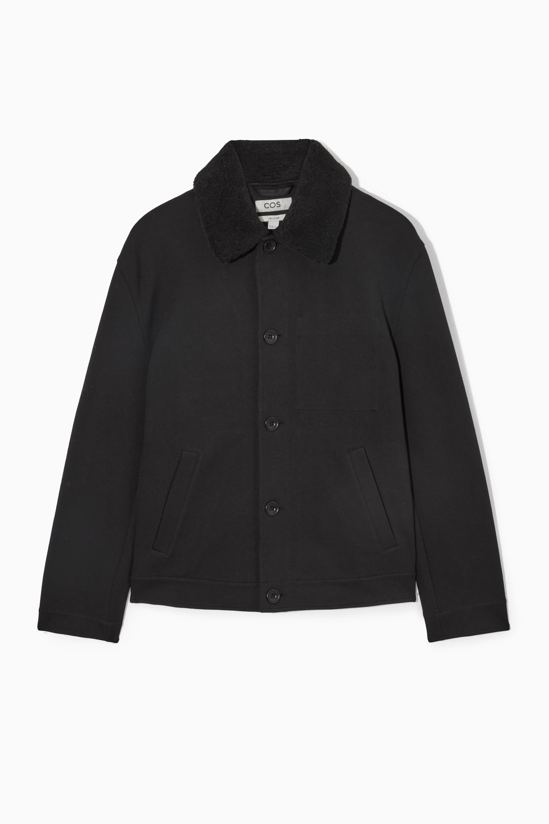 View larger image: DETACHABLE-COLLAR TWILL JACKET - BLACK - Men | H&M GB 1