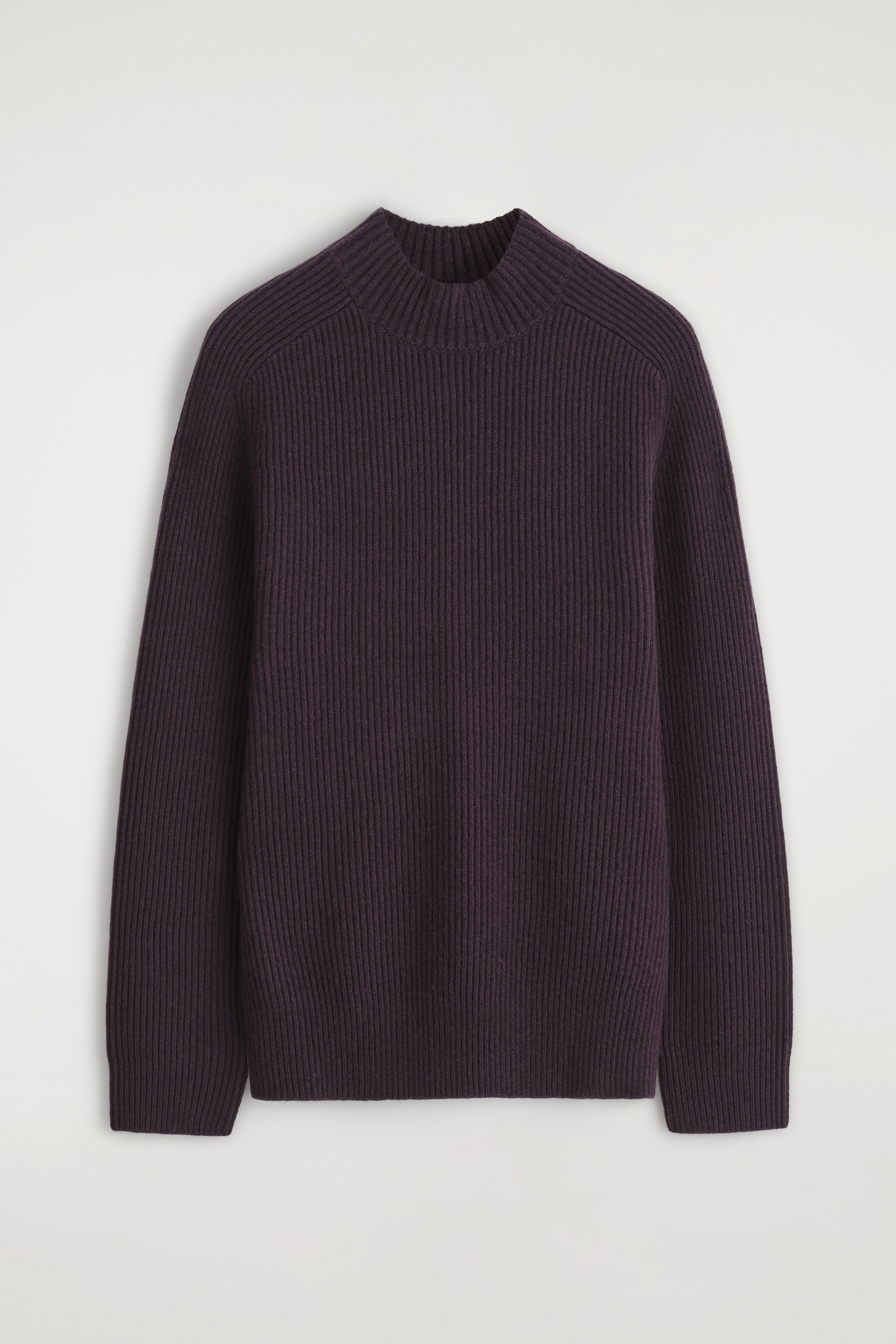 RIBBED WOOL FUNNEL-NECK SWEATER