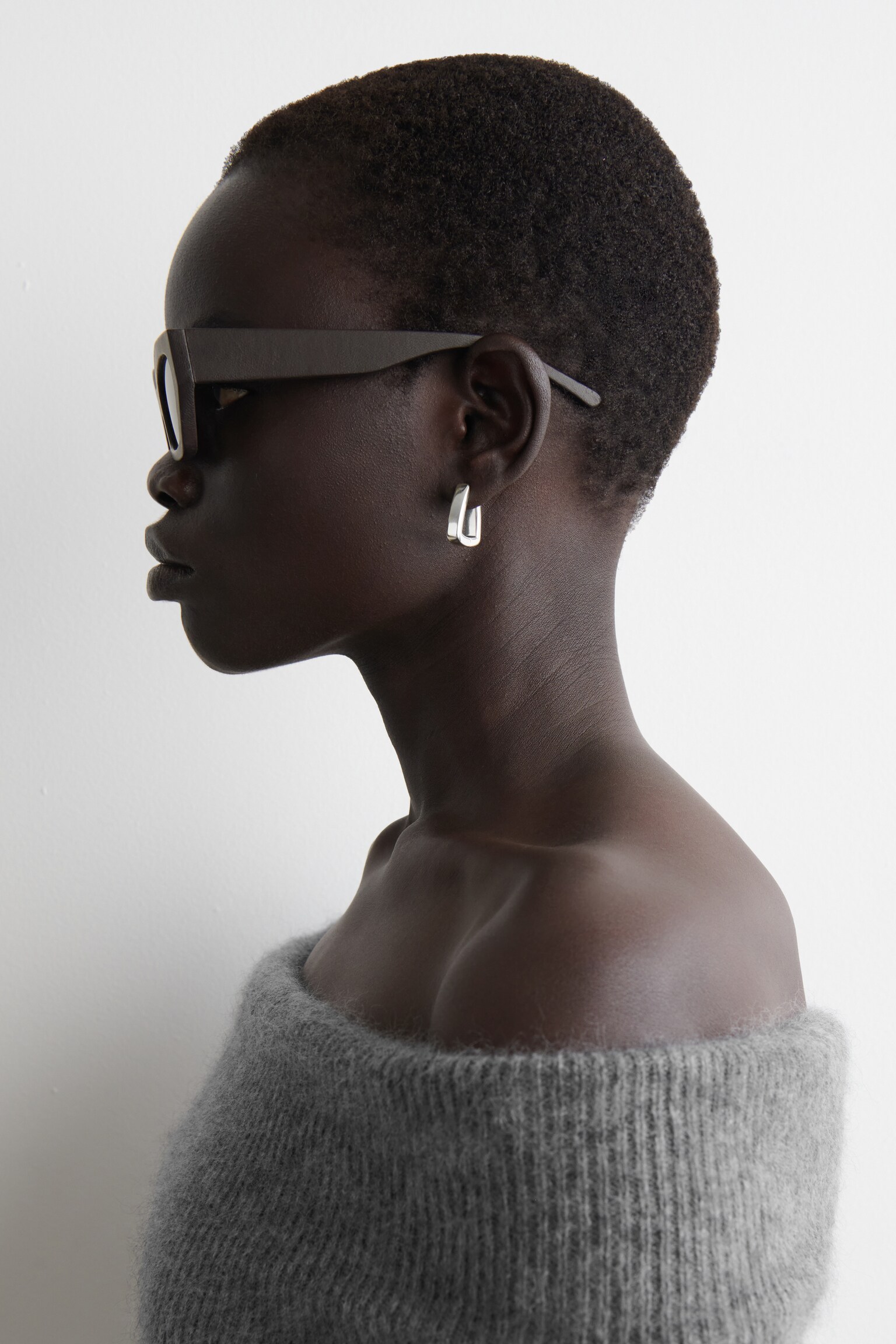 GAFAS DE SOL CAT-EYE DE PIEL - MARRÓN/TIZA / ROSA - 6