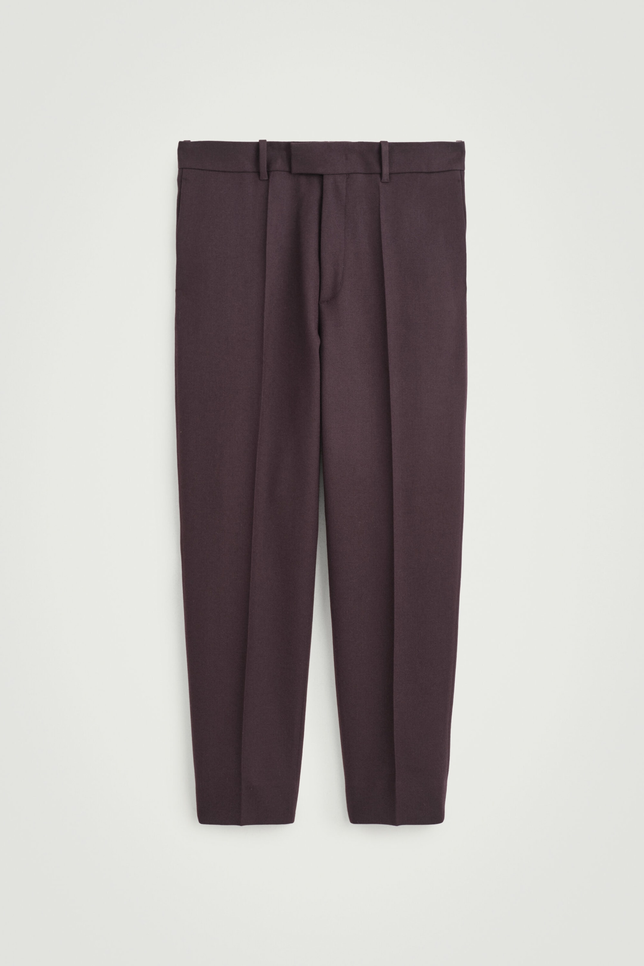 WOOL-TWILL REGULAR-FIT TAPERED TROUSERS