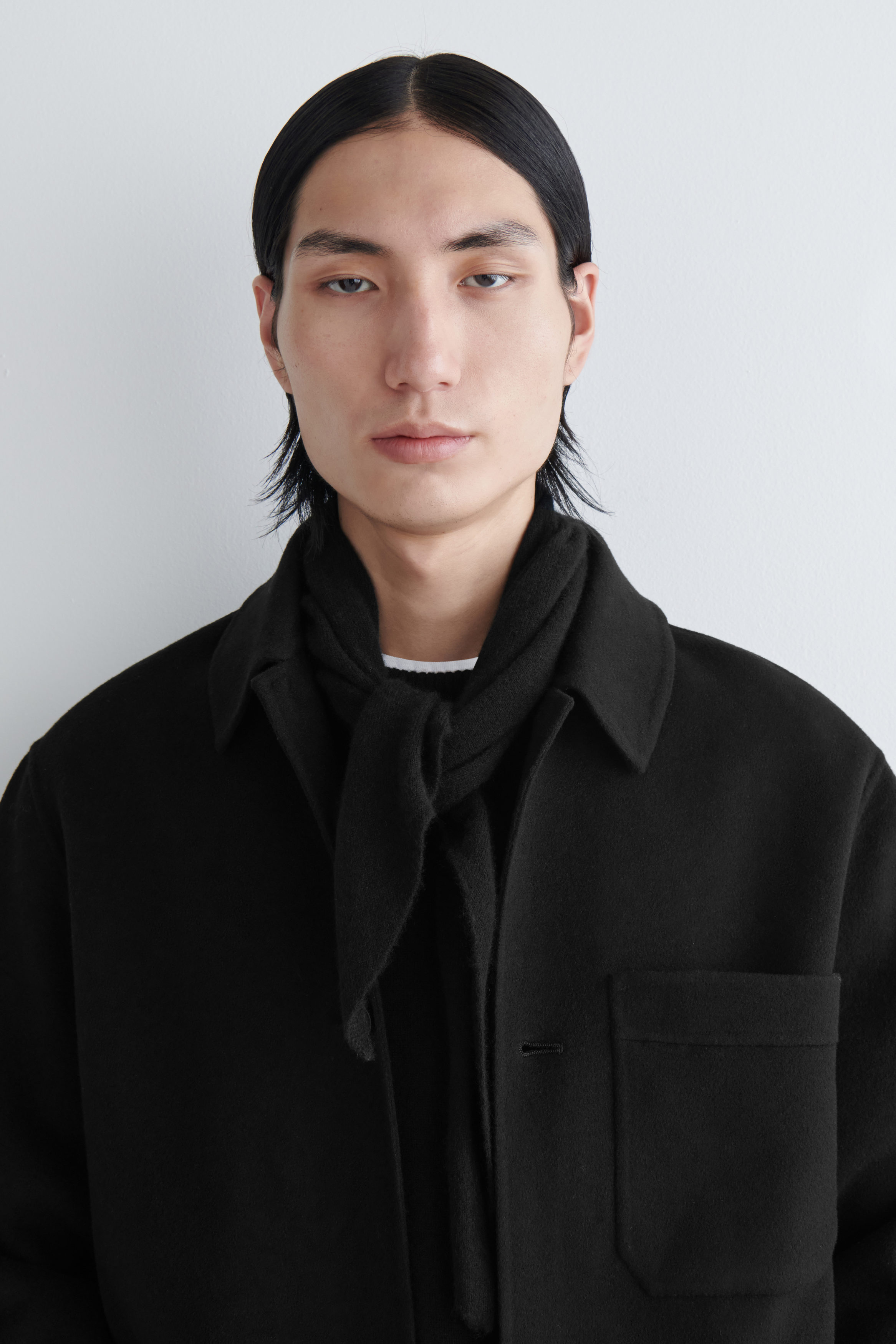 DOUBLE-FACED WOOL OVERSHIRT - BLACK | COS