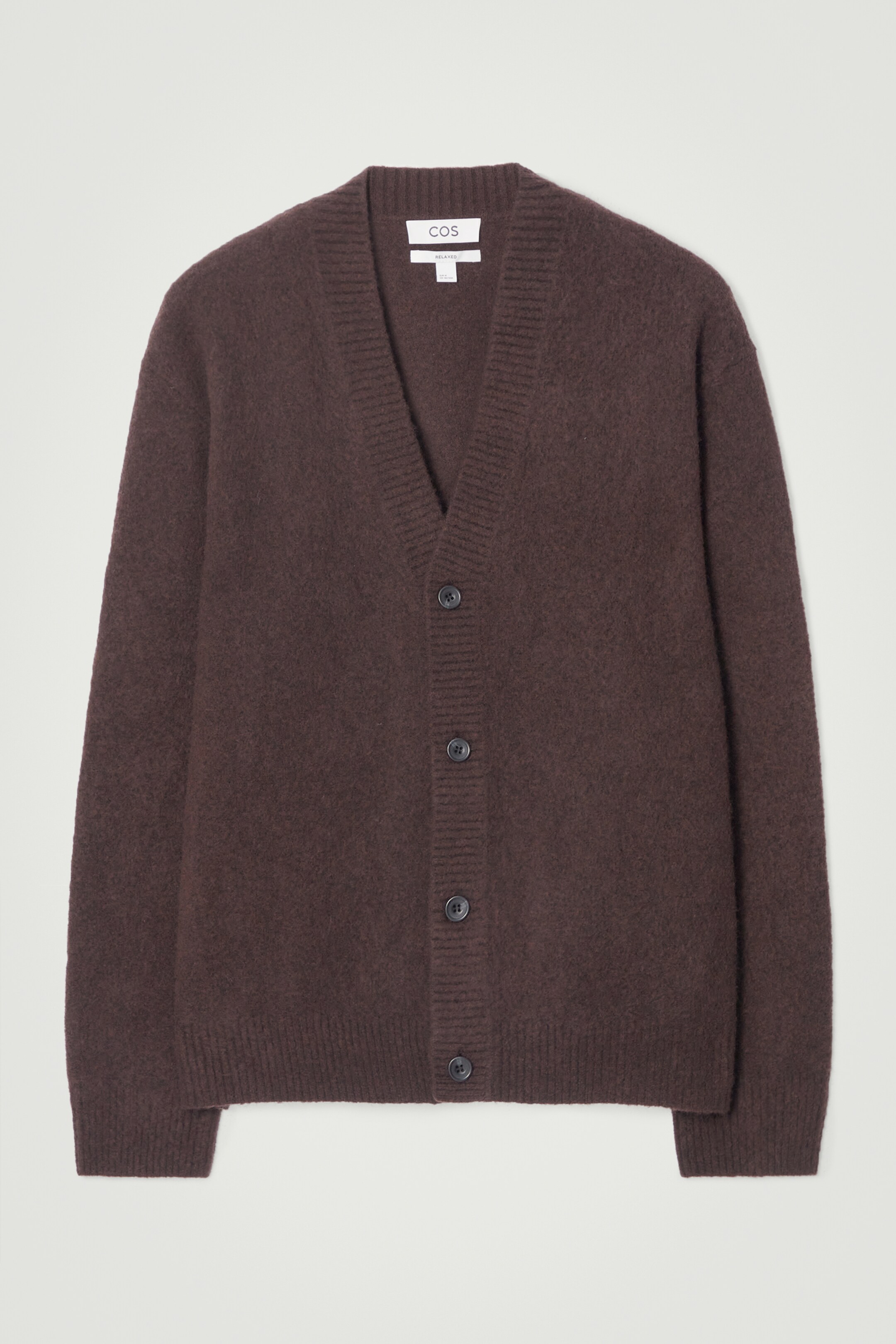 Agrandir l'image: CARDIGAN À COL EN V EN LAINE BROSSÉE - BRUN FONCÉ - HOMME | H&M BE 1