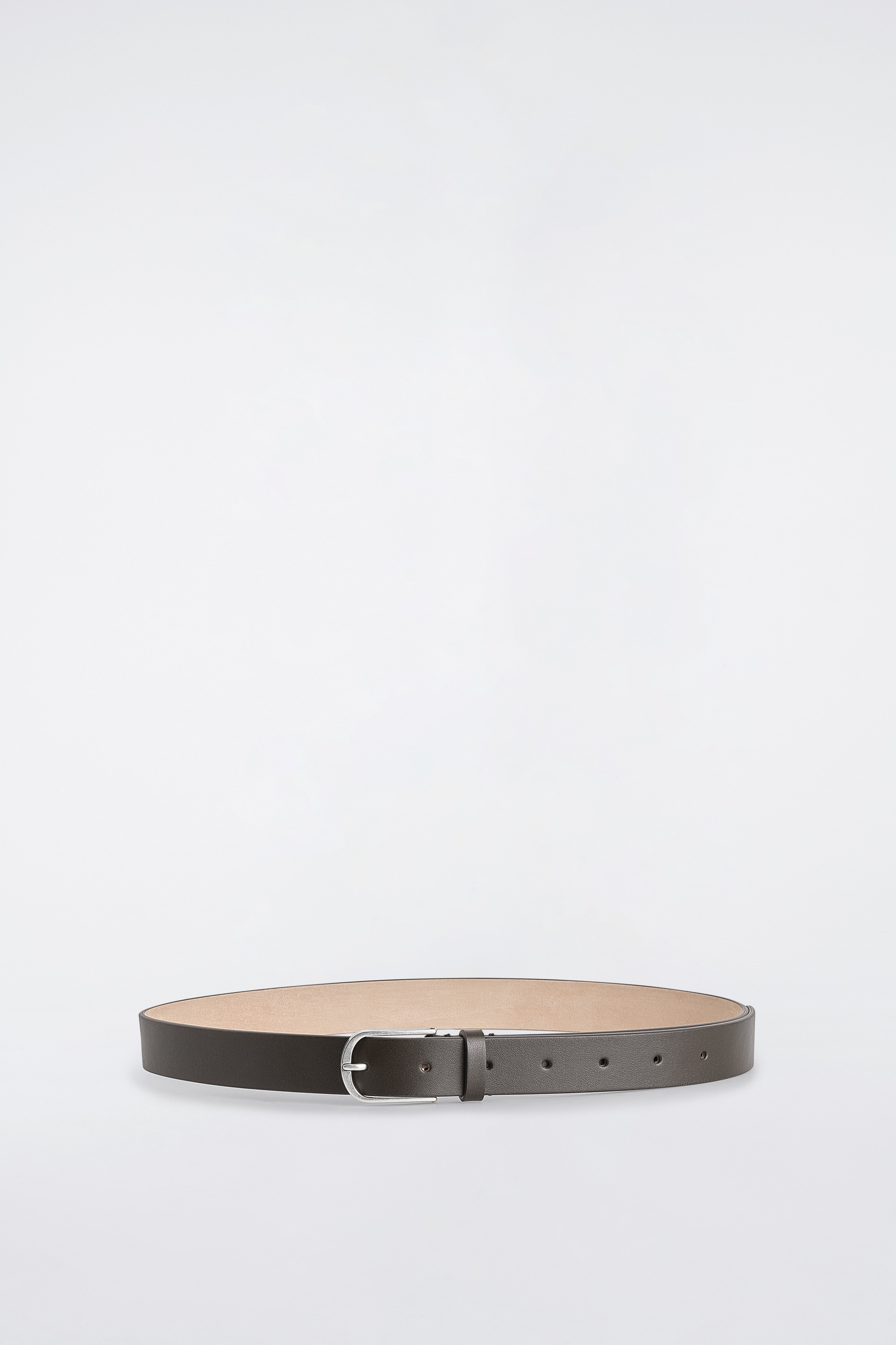 CUREA DIN PIELE CU CATARAMĂ ROTUNDĂ - MARO ÎNCHIS/BLACK