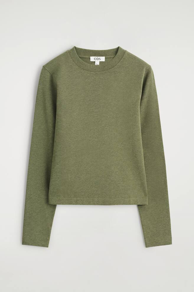 SCHLICHTES LANGARMSHIRT MIT NORMALER PASSFORM - OLIVGRÜN MELIERT/BRAUN/GESTREIFT/NAVYBLAU/GESTREIFT/WEISS/BRAUN - 1
