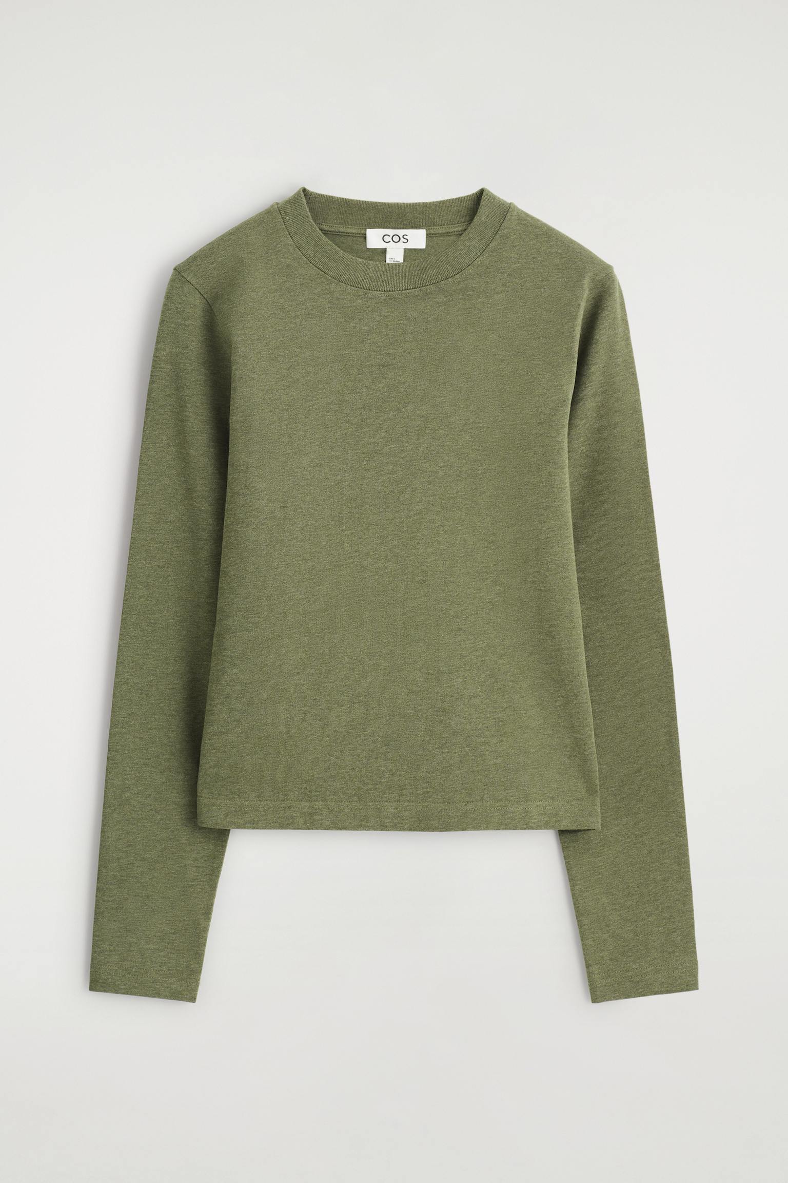 CLEAN CUT REGULAR LONG-SLEEVED T-SHIRT - OLIVE-GREEN MÉLANGE/white/BROWN / STRIPED/WHITE / BROWN/NAVY / STRIPED/LIGHT BLUE/BEIGE / UNDYED/BLACK/ECRU / NAVY / BROWN / STRIPED/GREEN MÉLANGE/ORANGE - 2