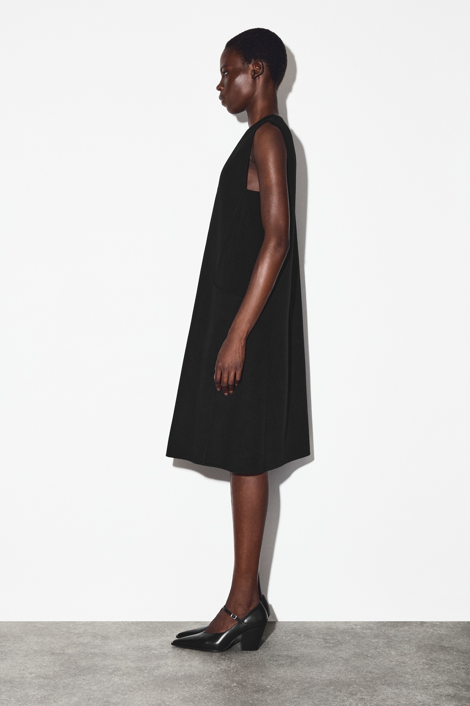ROBE EN LAINE MÉRINOS DOUBLE FACE - NOIR - 6