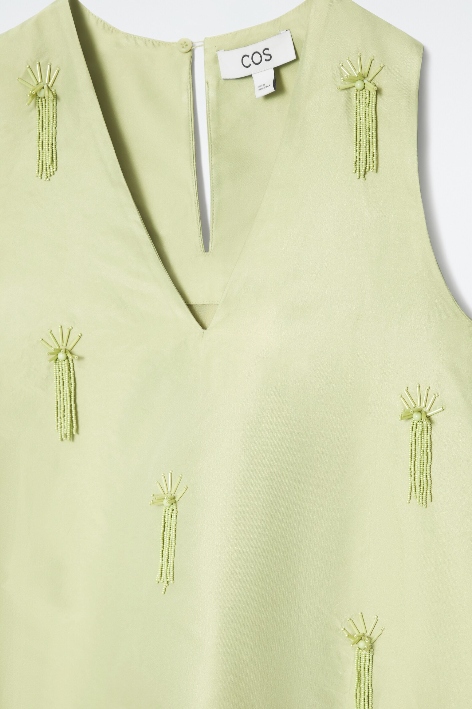 EMBELLISHED MINI SHIFT DRESS - PALE GREEN - 2