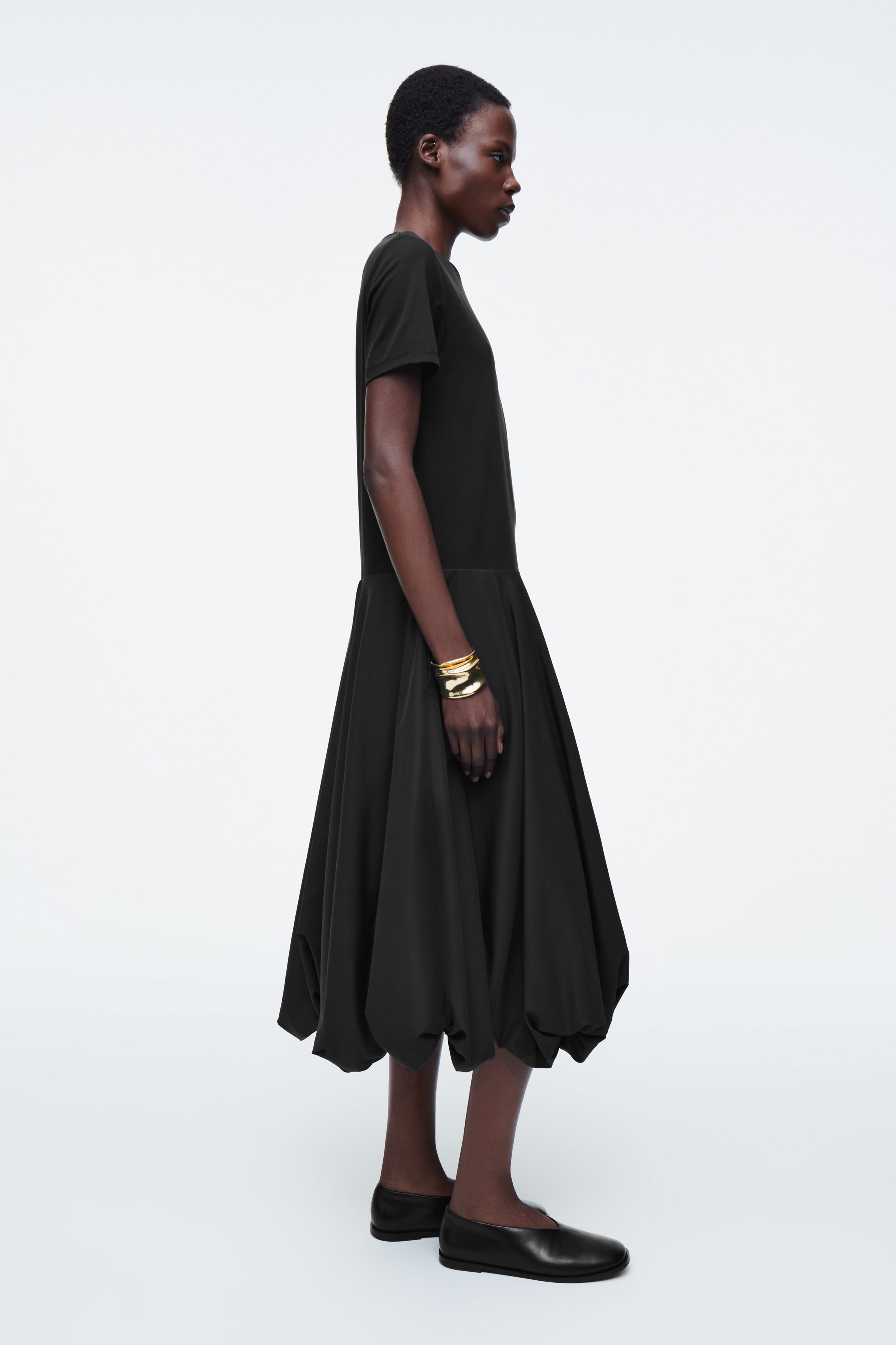 【美品】LAYERED BALLOON HEM DRESS ブラック　 Sサイズ 207651278-1-black