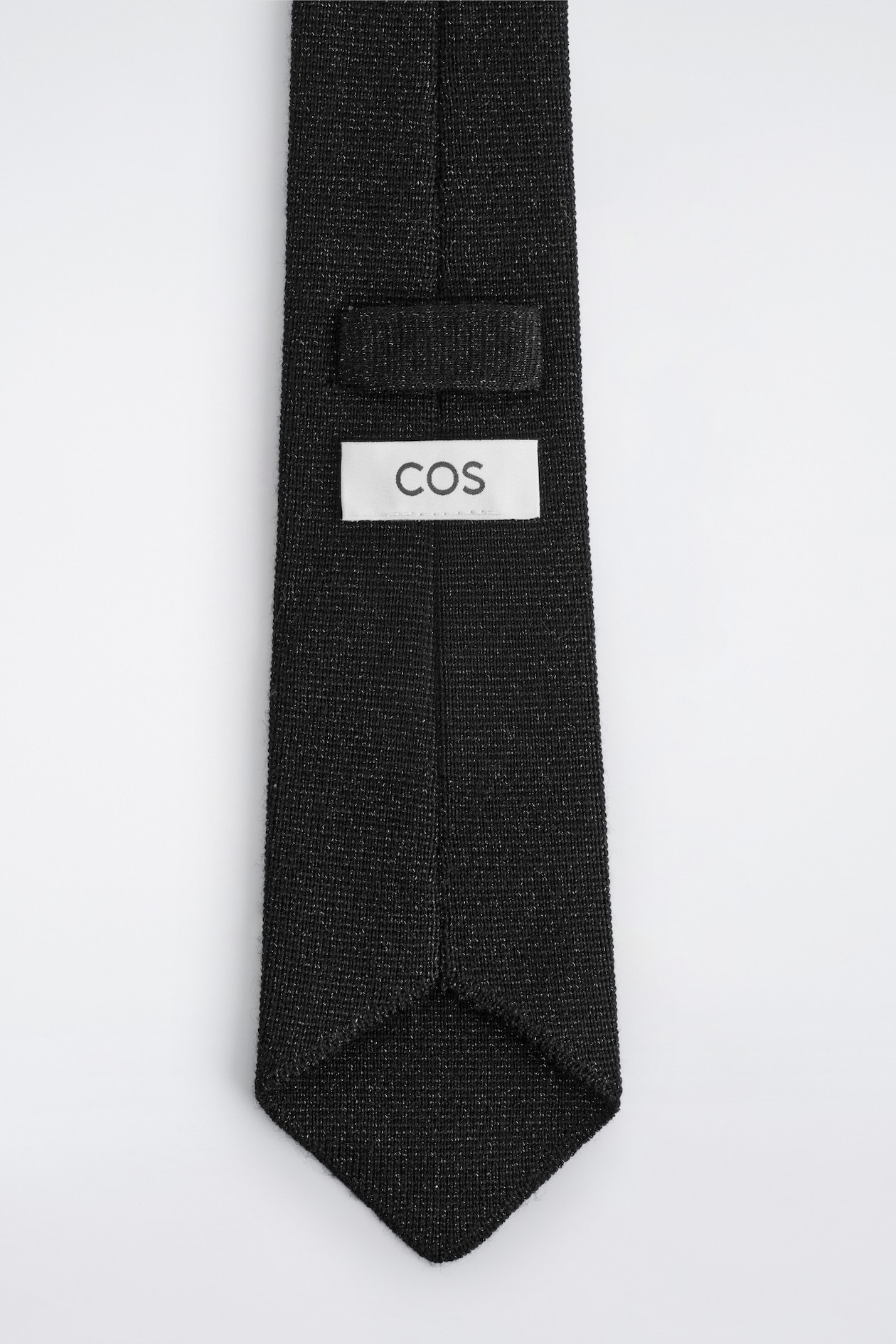 SPARKLY KNITTED MERINO WOOL TIE — BLACK