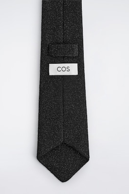 SPARKLY KNITTED MERINO WOOL TIE — BLACK 4