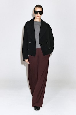 OVERSIZED DOUBLE-FACED WOOL JACKET — BLACK 1