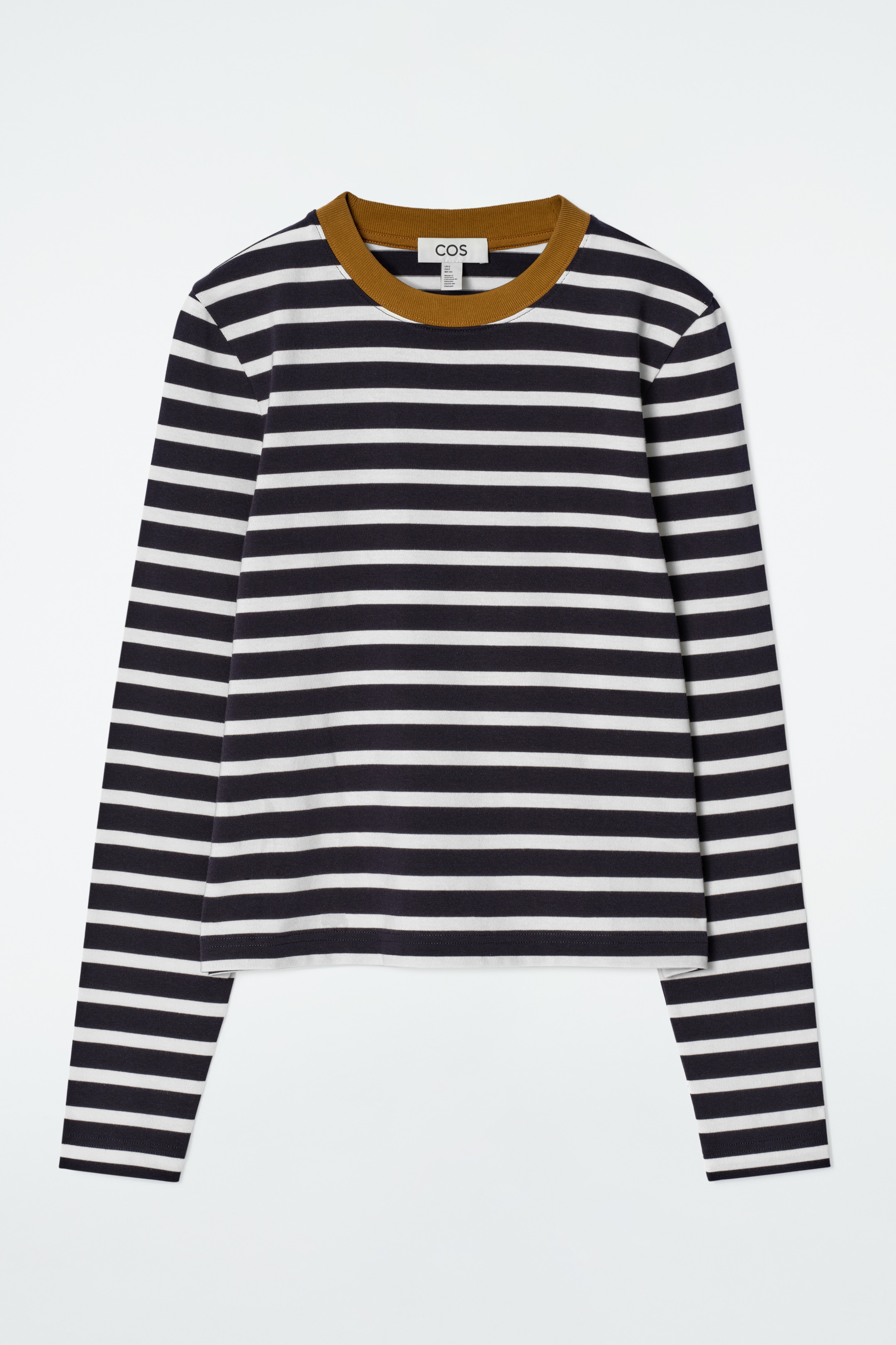 Zobacz większy obraz: BAWEŁNIANY T-SHIRT Z DŁUGIM RĘKAWEM - ÉCRU/ GRANATOWY/ BRĄZOWY - ONA | H&M PL 5